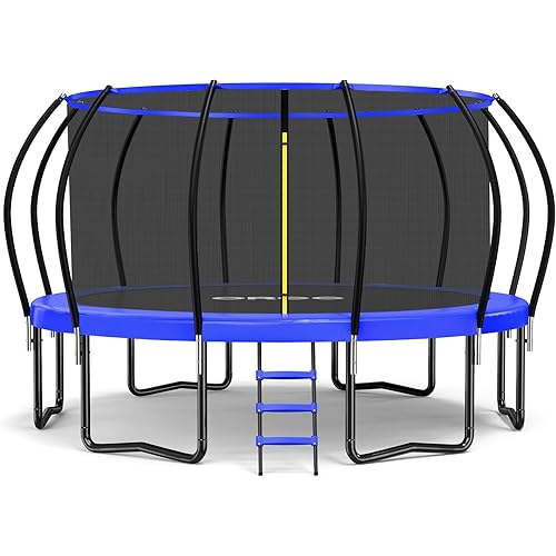 ORCC 1200LBS Weight Capacity Trampoline 16 15 14 12 10 8 FT for Kids with Safety Enclosure Net for Children Adults Outdoor Yard Trampolines