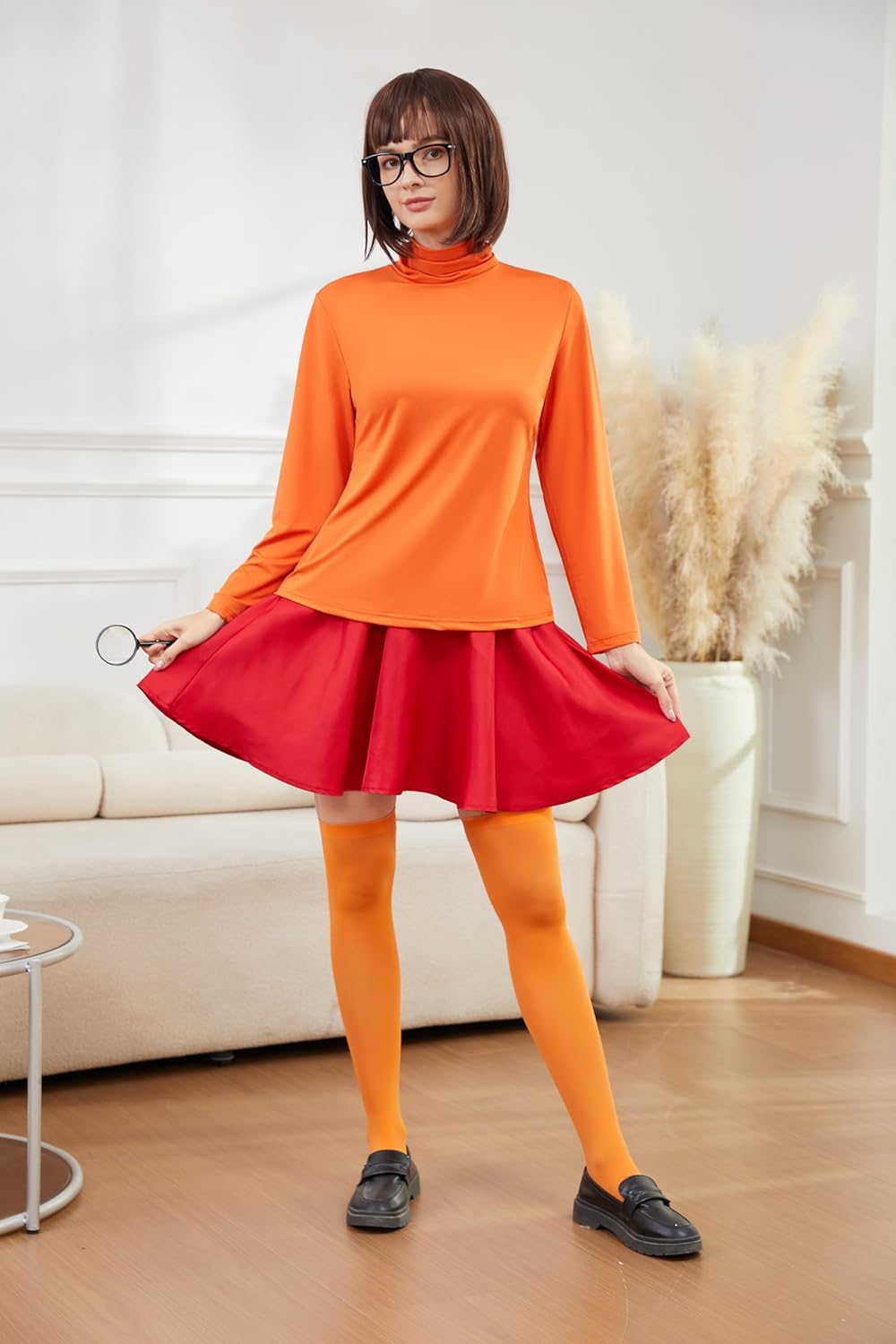 LILLIWEEN Classic Movie Velma Costume Daphne Costume Dress Halloween Coaplay for Women - Image 5