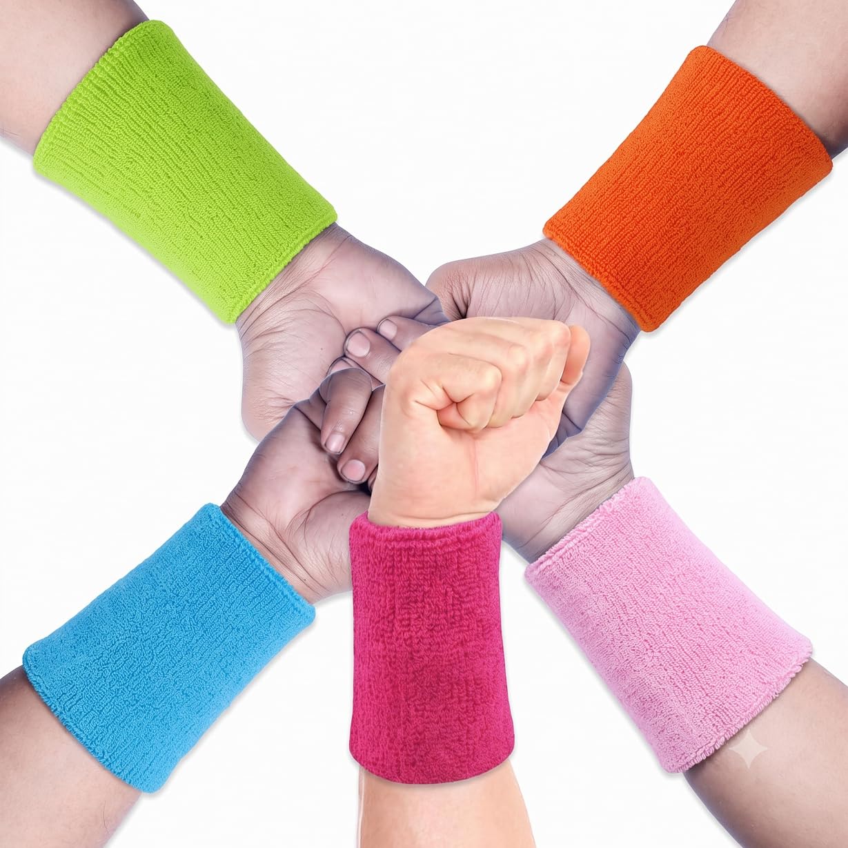 Bright Fashionable Colors 100% Cotton Towel Knitted 5" Length 3" Width (Stretchable), Sweatband | Badminton Wrist Band | Hand Band Men & Women Sports, Cycling, Gym, Football, Cricket (Pack of 5)-image-33
