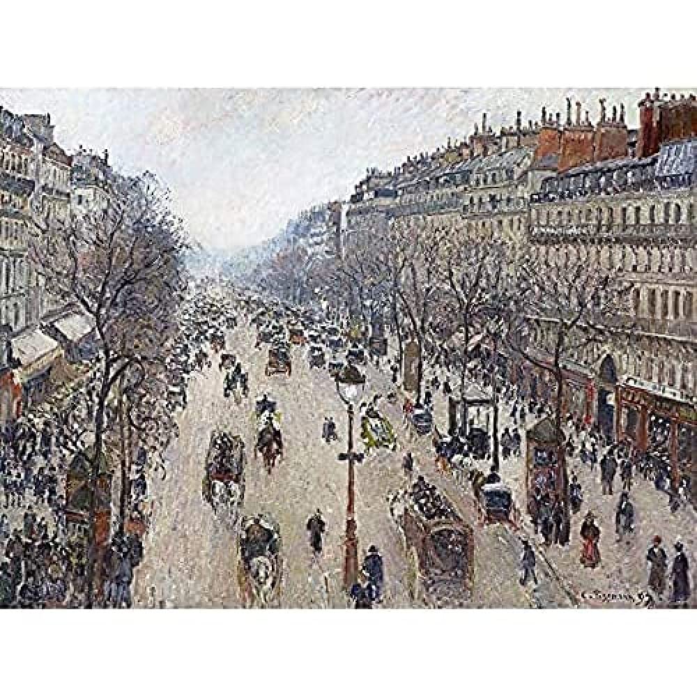 Pissarro Boulevard Montmartre Cloudy Morning Unframed Wall Art Print Poster Home Decor Premium