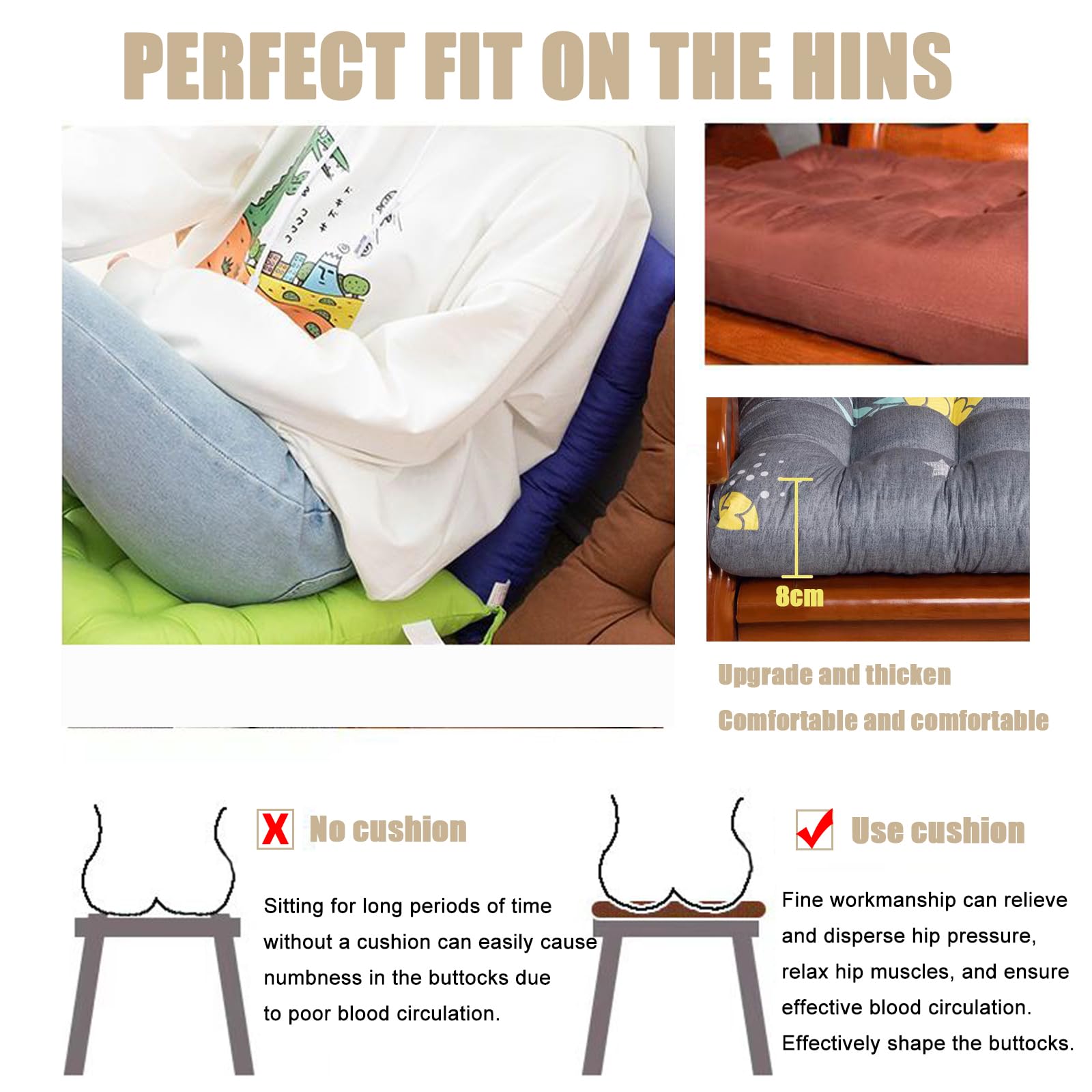 Cojín de 8 Cm De Grosor para Banco de Jardín Cojín para Banco de Exterior Zapatero Interno Impermeabile Cojín Antideslizante para Banco Cojín Tapizado para Asiento Denim Blue 180x50x8cm