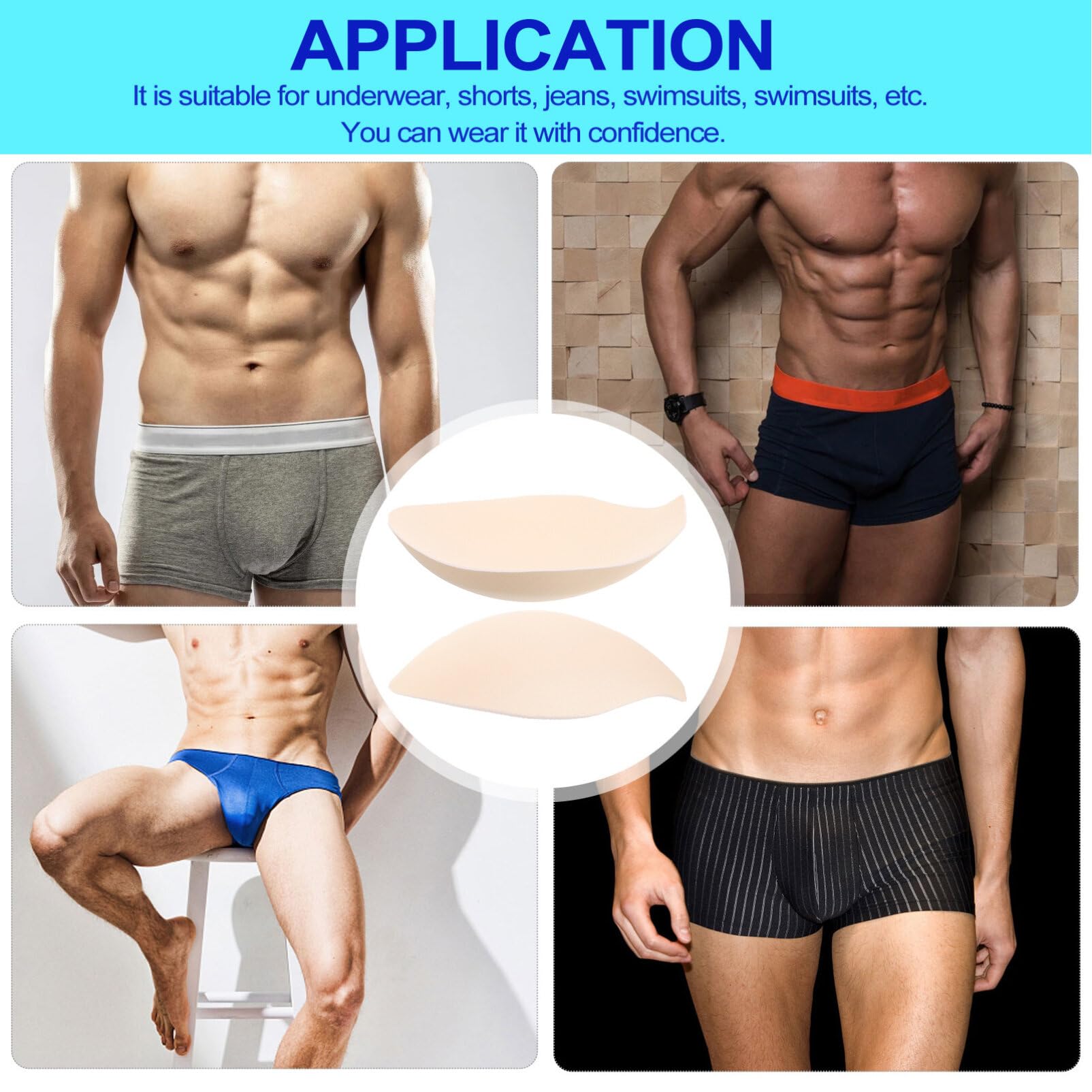 2piezas Relleno Aumentador Para Bañador Masculino Con Almohadilla Calzoncillos De Natación De Color Piel Para Fitness Y Ejercicio