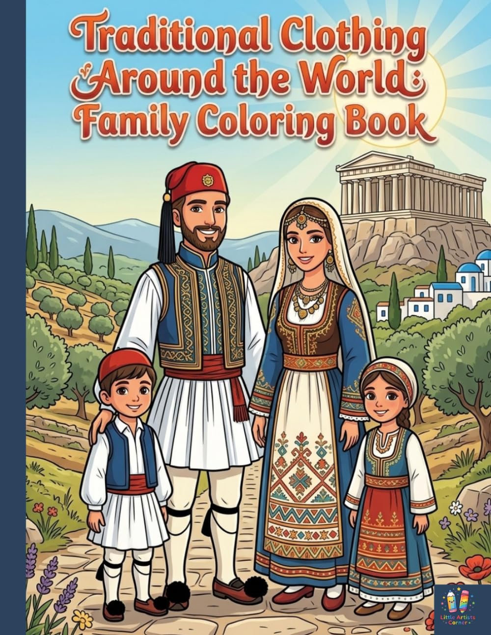 Traditional Clothing Around the World Family Coloring Book: Subtitle A Cultural Coloring Journey Featuring Traditional Outfits, Global Landmarks, and ... Scenes for Kids Ages 5–10, Teens, and Adults