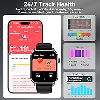 Vista 4 de Relojes inteligentes para hombres y mujeres, pantalla táctil HD de 1.83 pulgadas con llamadas Bluetooth, rastreador de actividad impermeable IP68