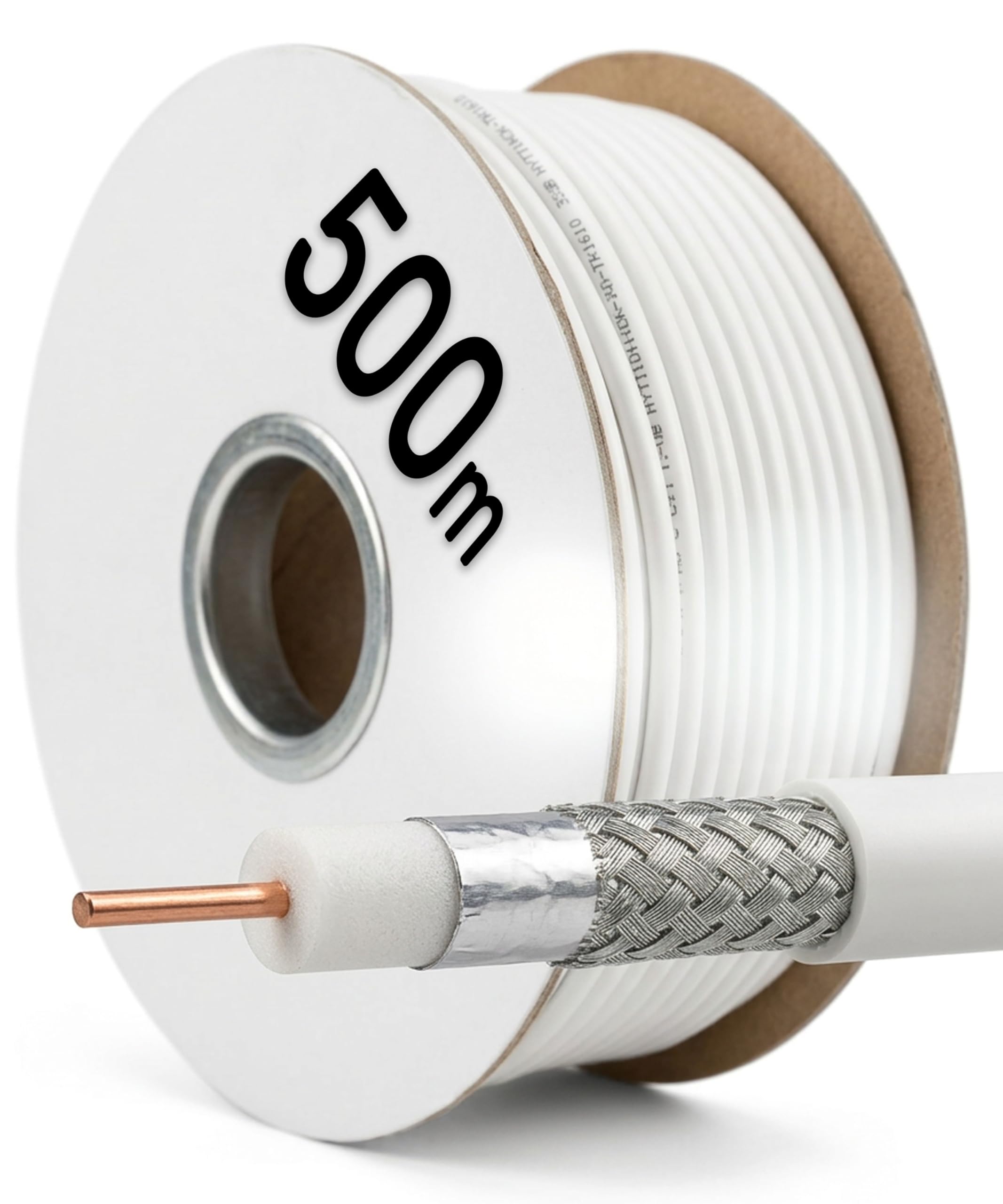 Jäger 500m Koaxialkabel SAT TV Antennenkabel Digital Koaxkabel Koaxial Kabel BK Anlage >90 dB 75 Ohm SAT-Kabel für DVB-T DVB-C DVB-S Radio DAB HDTV Weiß