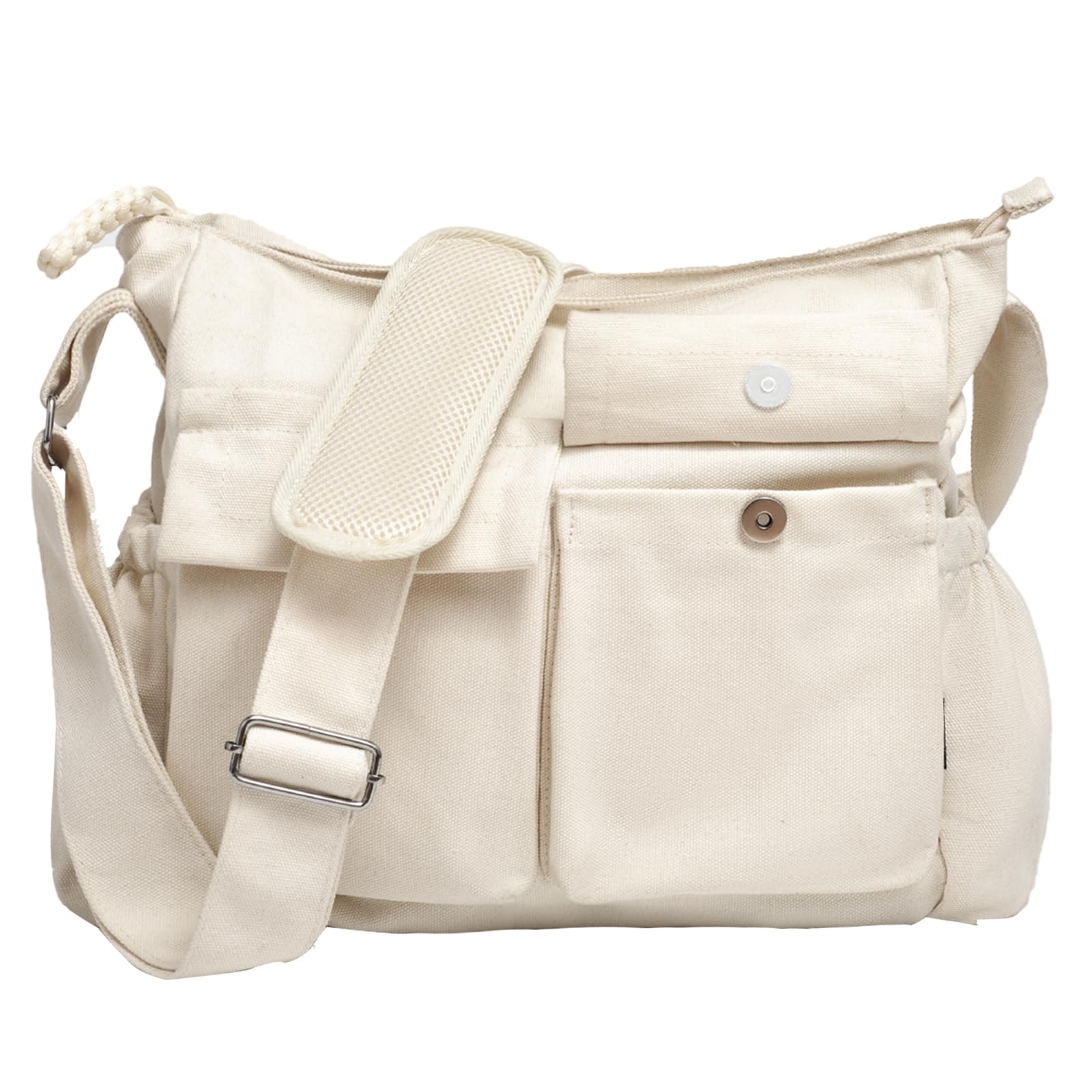 High Density Canvas Messenger Bag for Men Women 15 Large Crossbody Shoulder Bag Tote Bag for College Travel