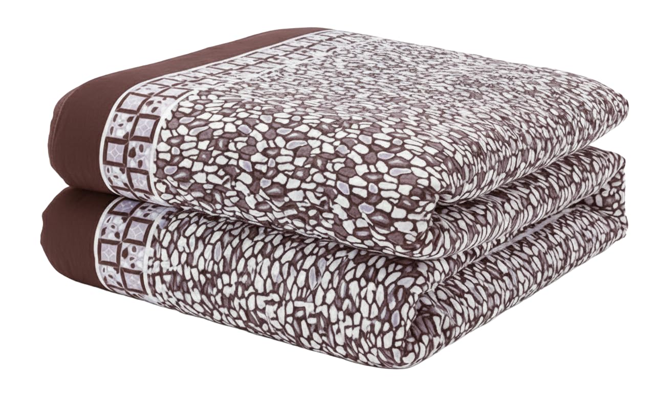 Winter Woolen Bed Blanket Cover - Cozy Brown Single Bed -1