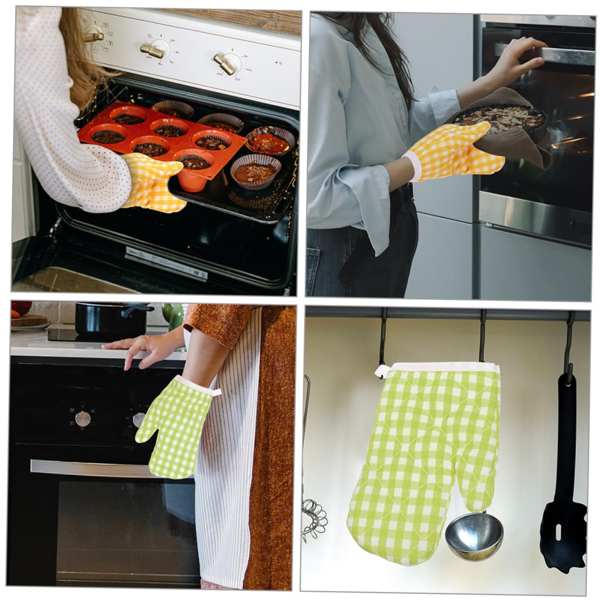 Sosoport Maniques Lot de 2 Pièces la Chaleur Cuisine Résistantes en Polyester Lavables en Machine Cuisson Pâtisserie