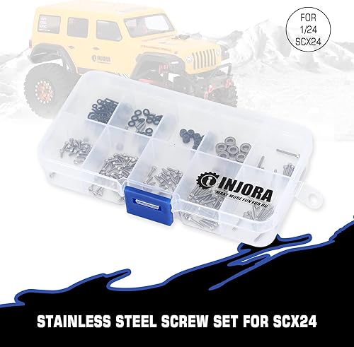 Miniatura 6 de INJORA Juego de tornillos de acero inoxidable con caja para 1/24 RC Crawler Car Axial SCX24 AX24 Upgrade