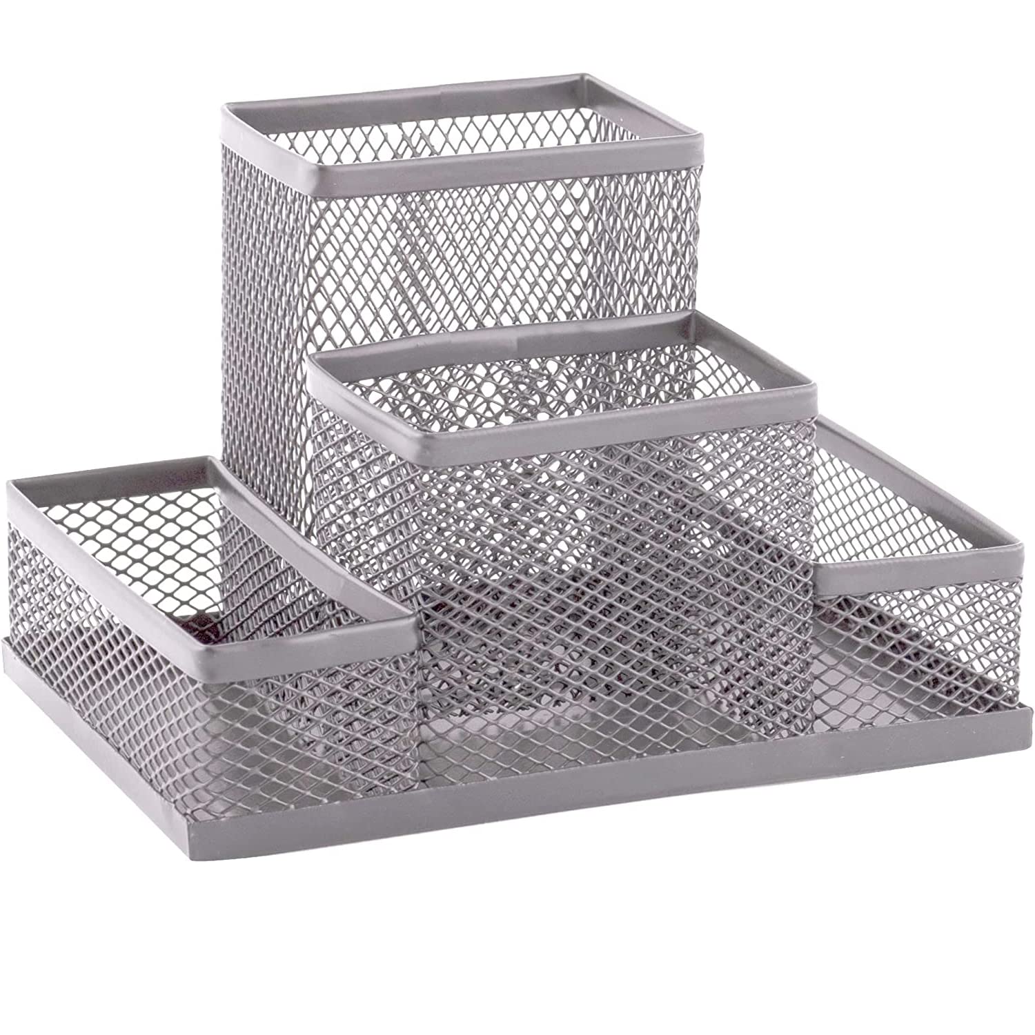Organizador De Escritorio Metálico CABLEPELADO - Portalápices 20x10 Cm, Negro