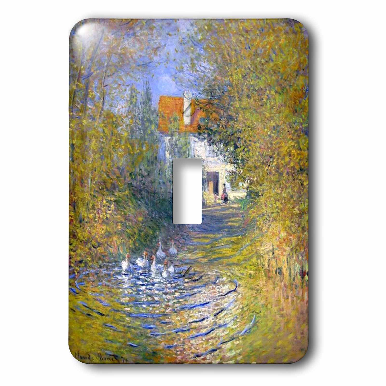 Plaque interrupteur unique Monet Geese in the Creek de finition premium