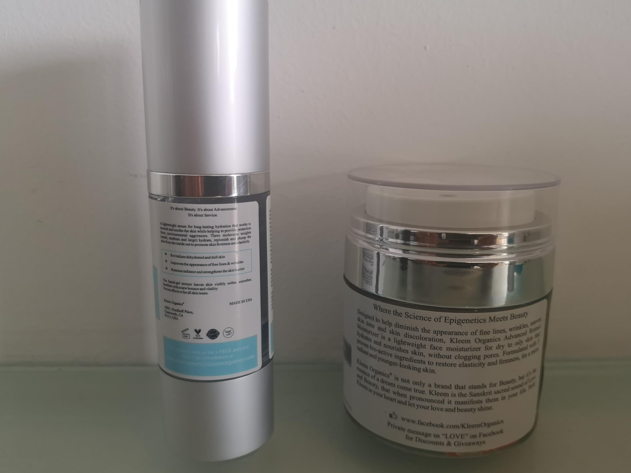 Kleem Organics Duo Idratazione Anti-Età – Crema al Retinolo & Siero all’Acido Ialuronico | Rassoda, Leviga & Idrata in Profondità | Riduce Rughe, Migliora la Texture & Rinnova la Luminosità