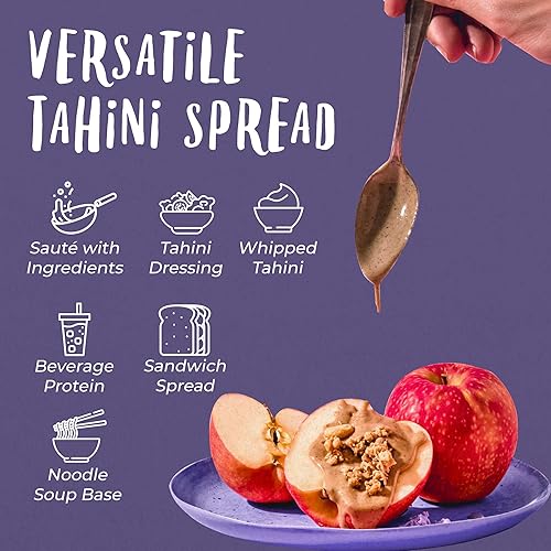 Miniatura 4 de SoCo Tahini Paste  Dates salsa Tahini pura molida a base de plantas pasta de sésamo cremosa y picante sin gluten sin OMG paquete de 1 x 1304 onzas