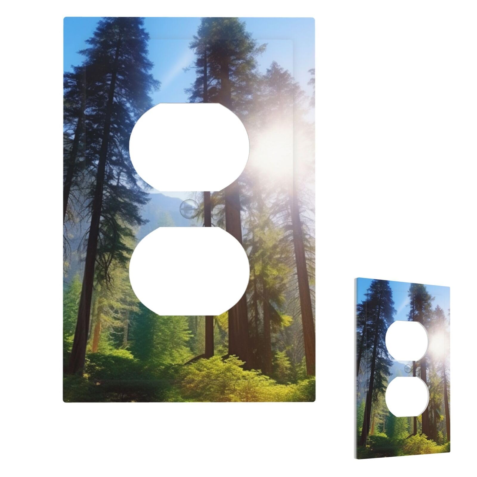 National Parks Sunshine Trees Wall Plate Cover Modern Decorative 1 Gang Light Switch Cover Unbreakable Receptacle Outlet Covers For Living Room Bedroom Home Decor Duplex