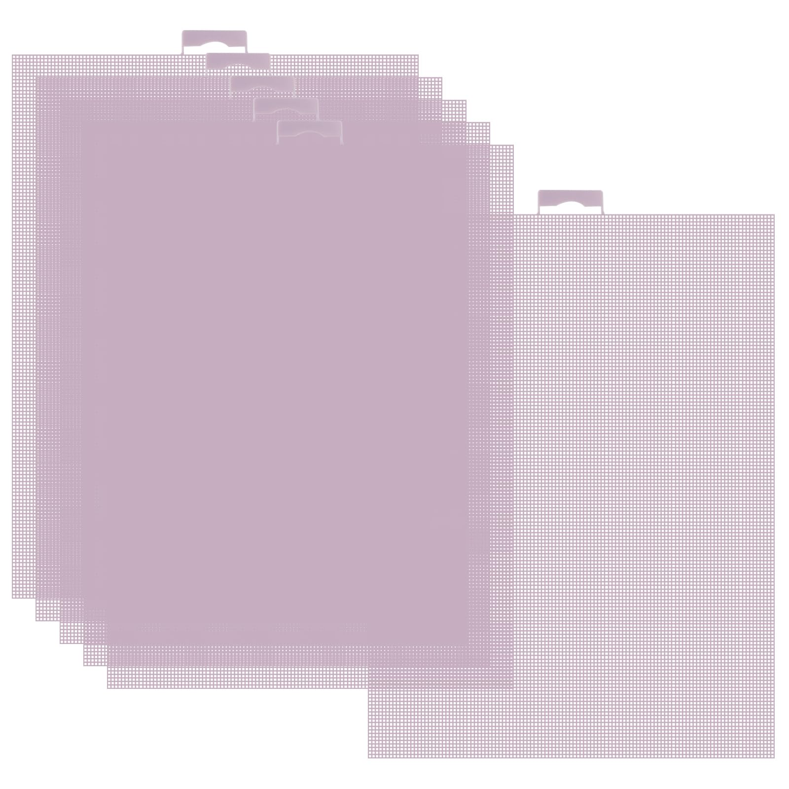 6 PCS 14 Count Plastic Mesh Canvas Sheets, 11x8.2 inch Plastic Cross Stitch Canvas for Cross Stitch, Embroidery, Knit,Crochet DIY Projects and Embroidery Making (Lavender)