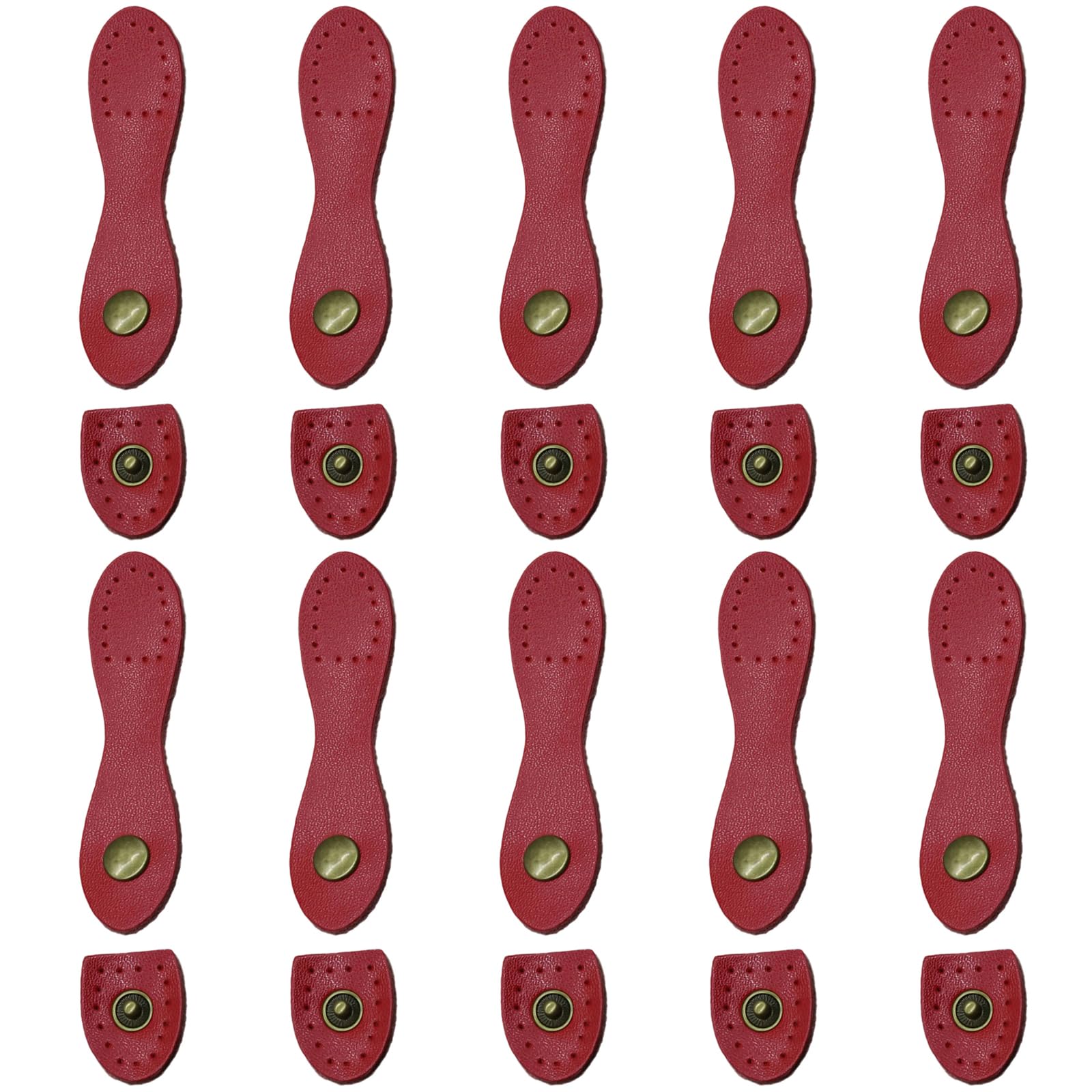 Kalttoy 10 Pcs Leather Snapped Button with Holes Leather Snapped Buckles Sew on Purse Closure Fasteners Craft Supplies