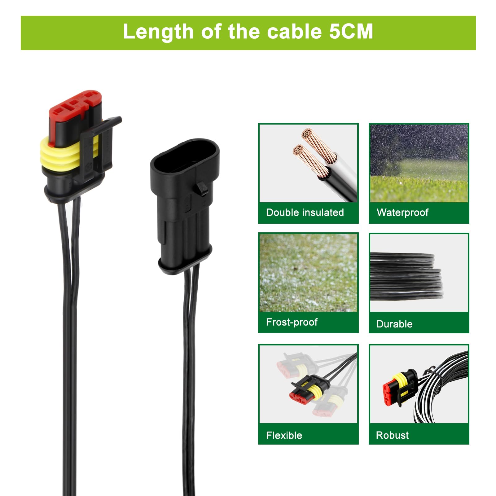Cable transformador de 5 m de baja tensión compatible con Gardena Robotic R38Li, R40Li, R80Li, Sileno City, Sileno+ R100Li, robot cortacésped Husqvarna Automower 105 305 310