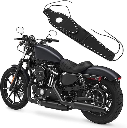 Miniatura 4 de Bolsa de cubierta de combustible, bolsa de cuero PU para cubierta de gas de motocicleta, cubierta de combustible Panel Trim con bolsa para XL 883