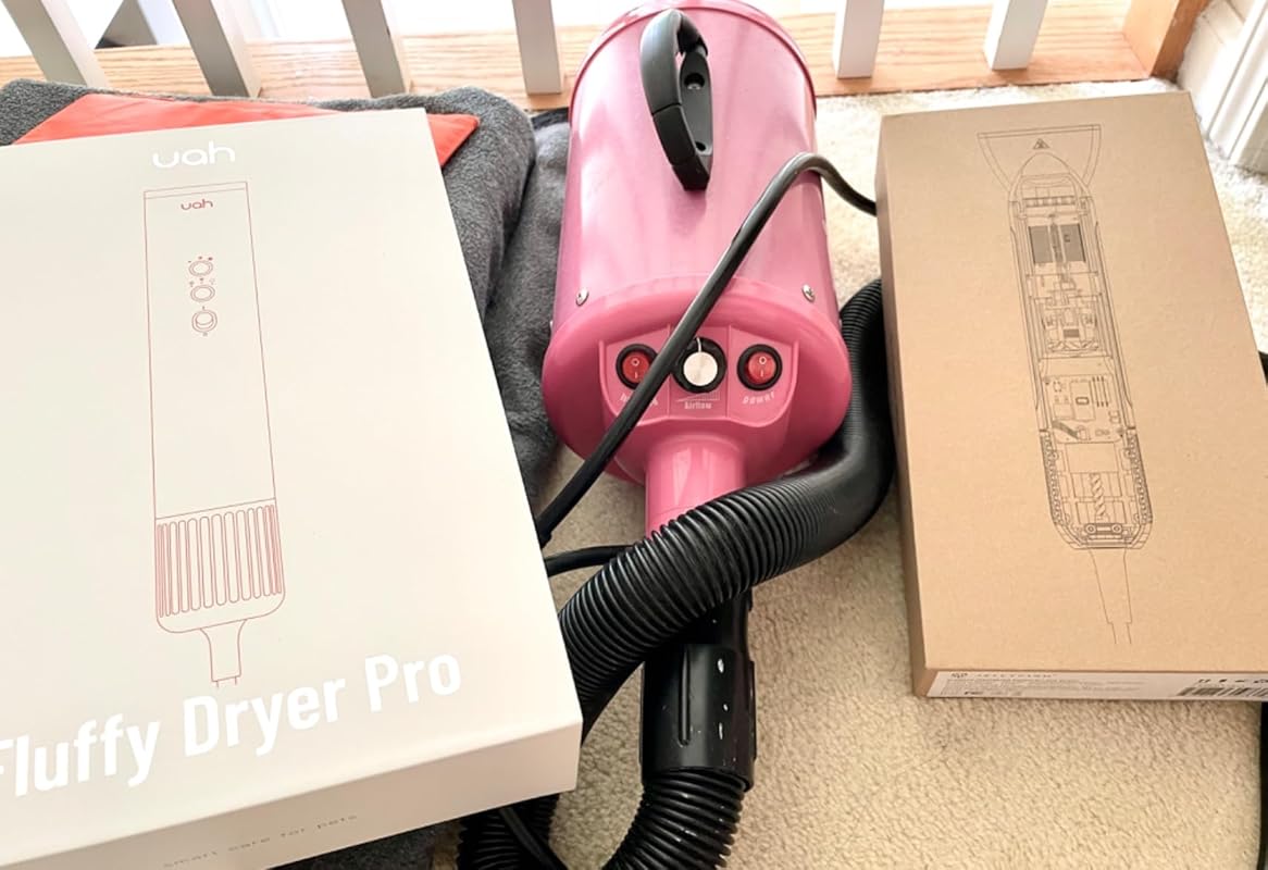 Jellyfish Handheld Dog Dryer - 1.21lb Lightweight, 2 Speeds, 4 Temp, Portable High Velocity Blow Dryer for Travel & Home : Pet Supplies Review Image