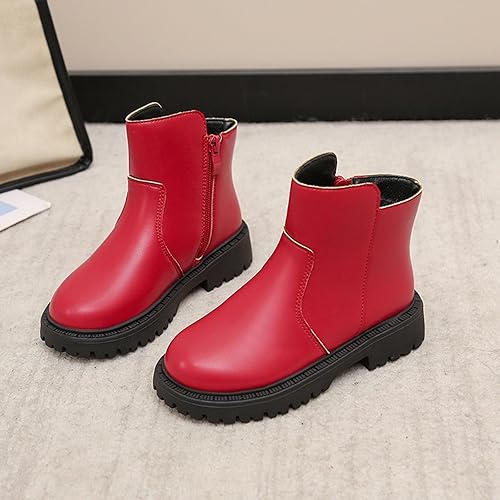 Mädchen Winterstiefel Gefüttert - Rutschfeste Stiefeletten Mit Reißverschluss