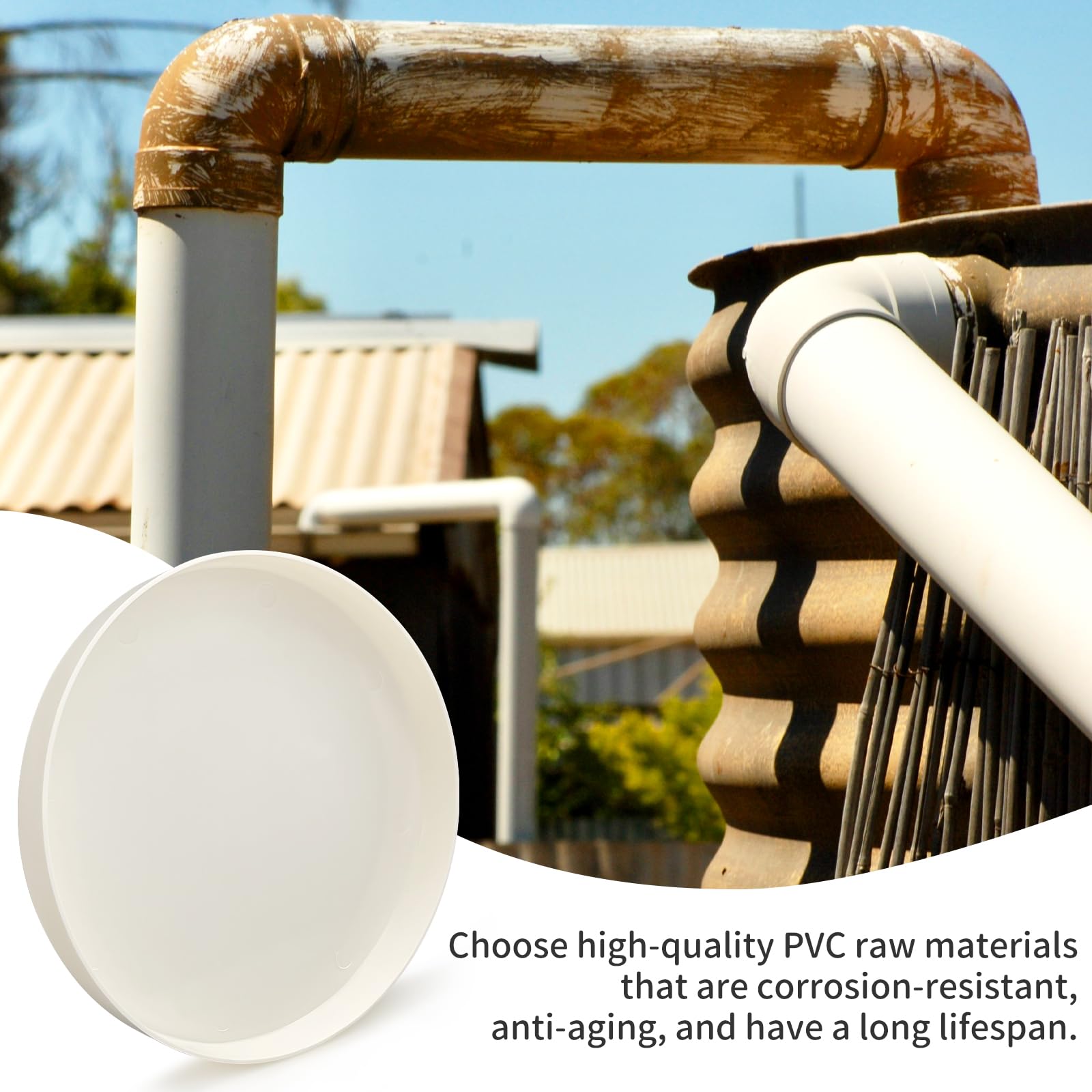 End Cap DN 160 For PVC Pipes, 160mm End Stopper, Durable, UV Resistant, Ideal For Sealing Sewer And Ventilation Pipes, Simple Installation, For Home And Industrial Use (1 Piece