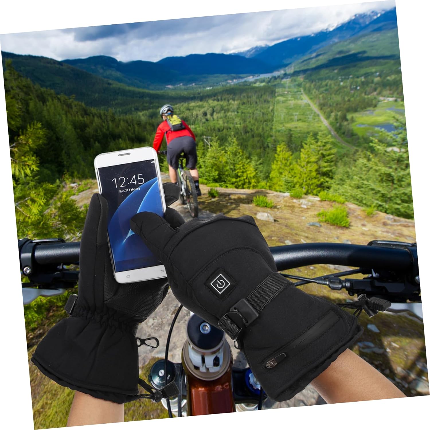 1pair Windproof Heated Touchscreen Gloves Cold Resistant Warm Gloves for Outdoor Sports for Motorcycle Riding Skiing and Activities Comfortable Fill Easy to Clean
