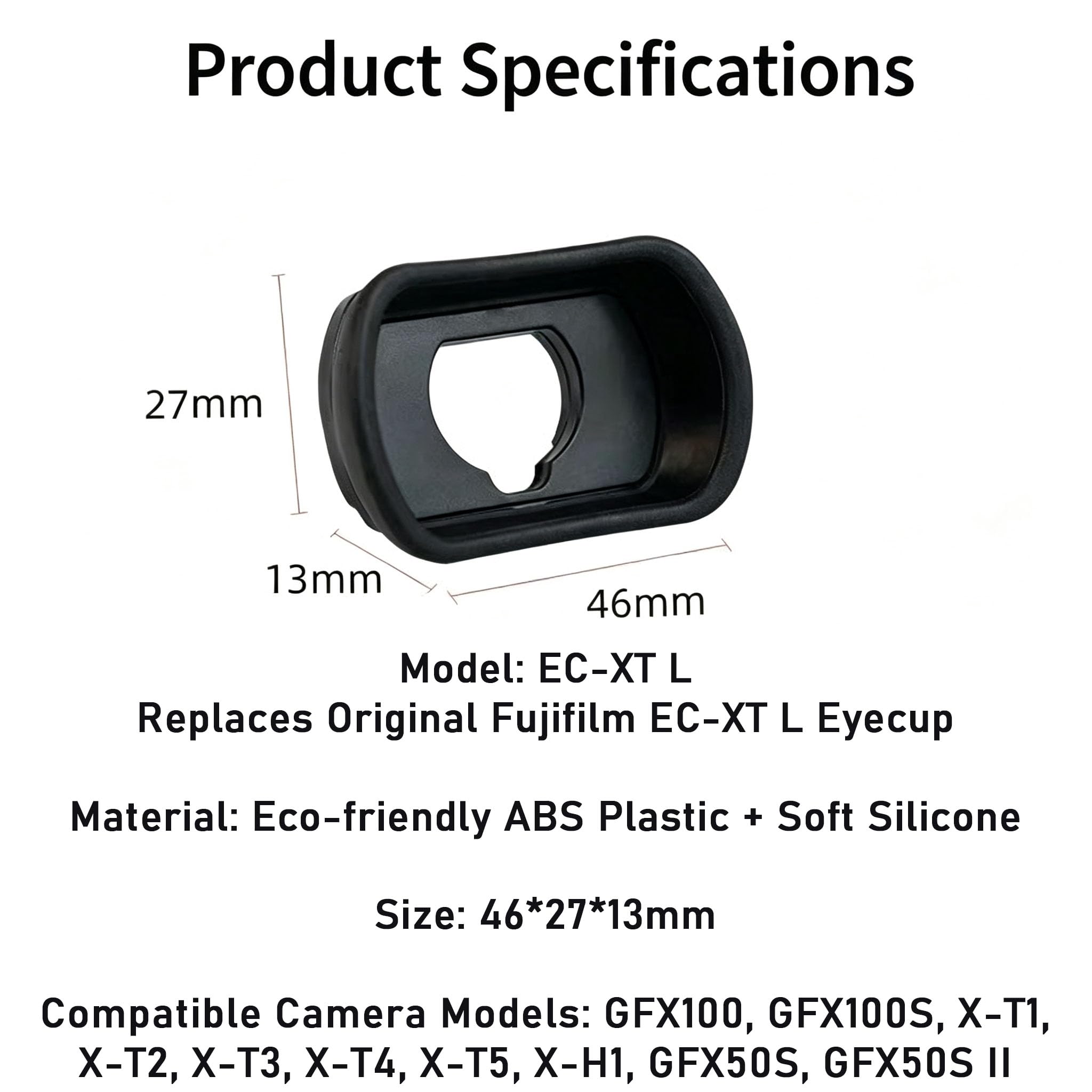 Miękki silikonowy zamiennik muszli ocznej ABS do Fujifilm EC-XT L, wizjer