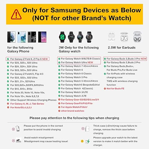 Miniatura 2 de Cargador inalámbrico para SamsungAndroid, HOLYJOY plegable 3 en 1 estación de carga rápida, soporte, cargador múltiple para Samsung S25 UltraS24Note