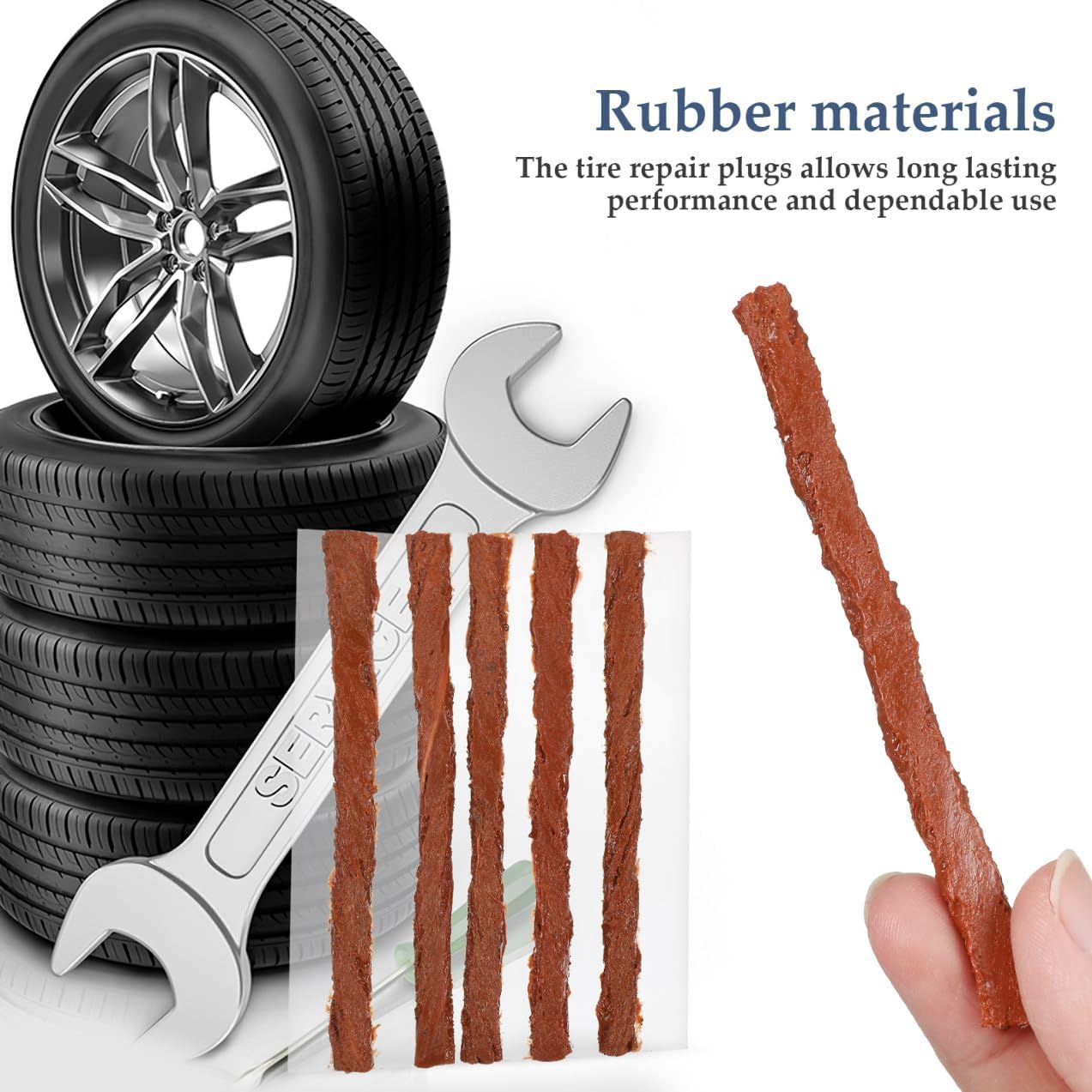 MAGICLULU 90pcs Tire Repair Strings Heavy Duty Truck Tire Patch Kit for Tubeless Car Bike Motorcycle Repair Gum Glue Sealant