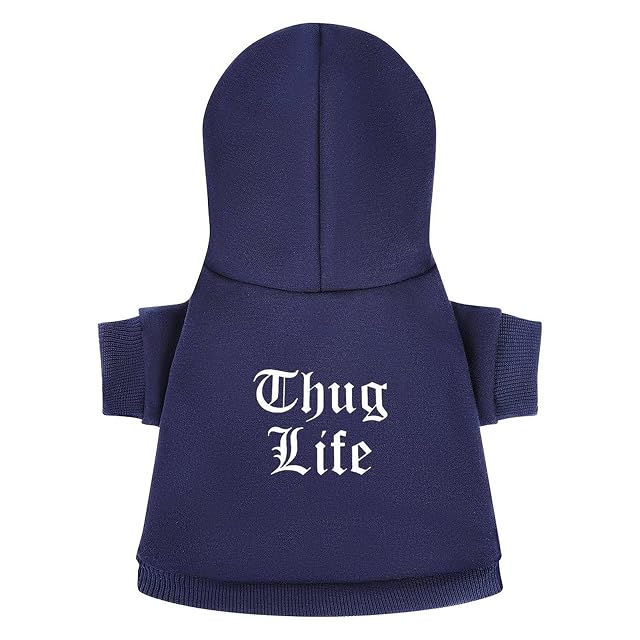 Foto 2 de 7 de Sudadera con Capucha para Perro Thug Life, suéter cálido para Mascotas, para Gato y Perro