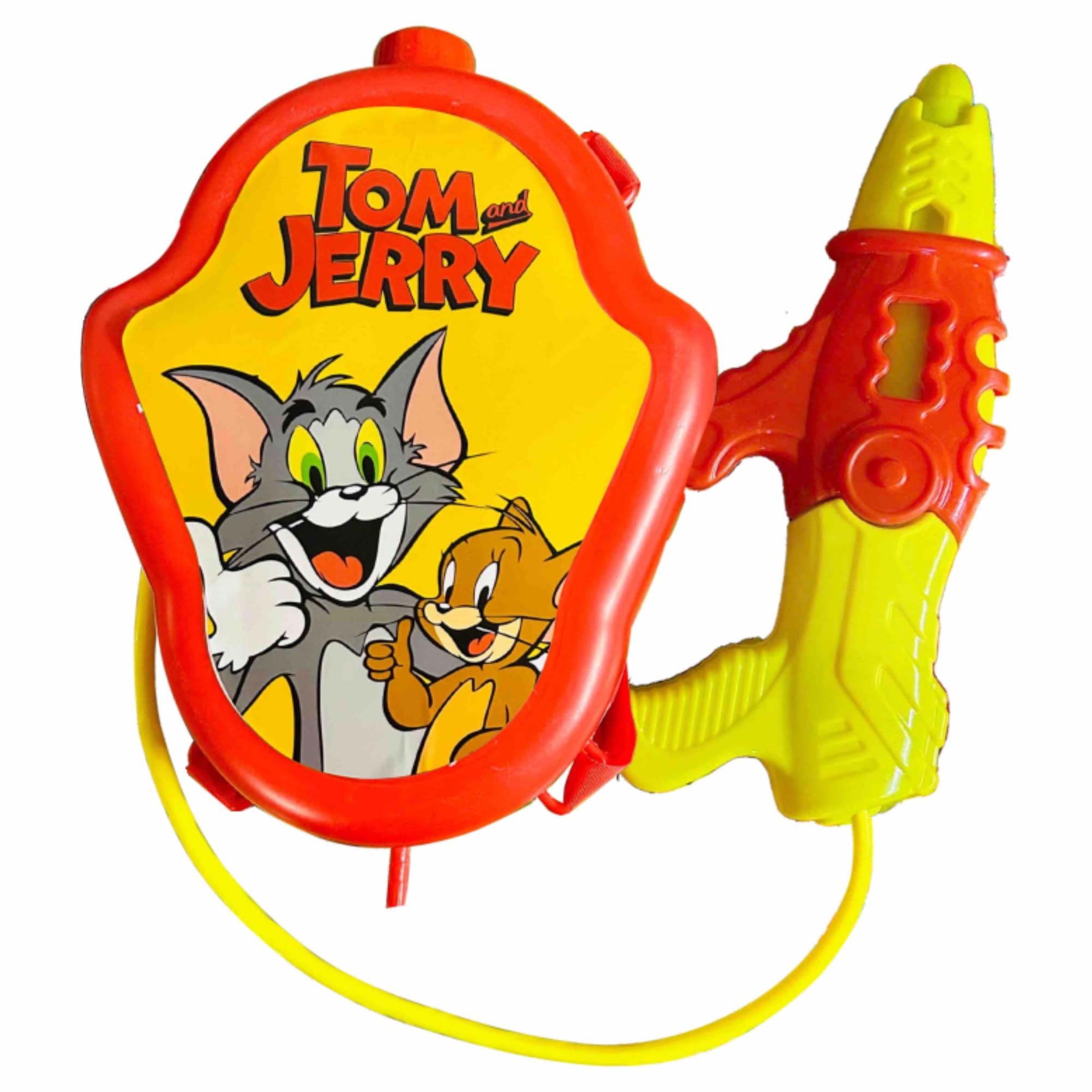 Cock Brand Holi Natural Organic Super Mega Water Gun Tom & Jerry Pichkari, with High Pressure, Back Holding Tank, High Pressure Pichari, Making It Appealing for a Holi-Themed Water Gun.