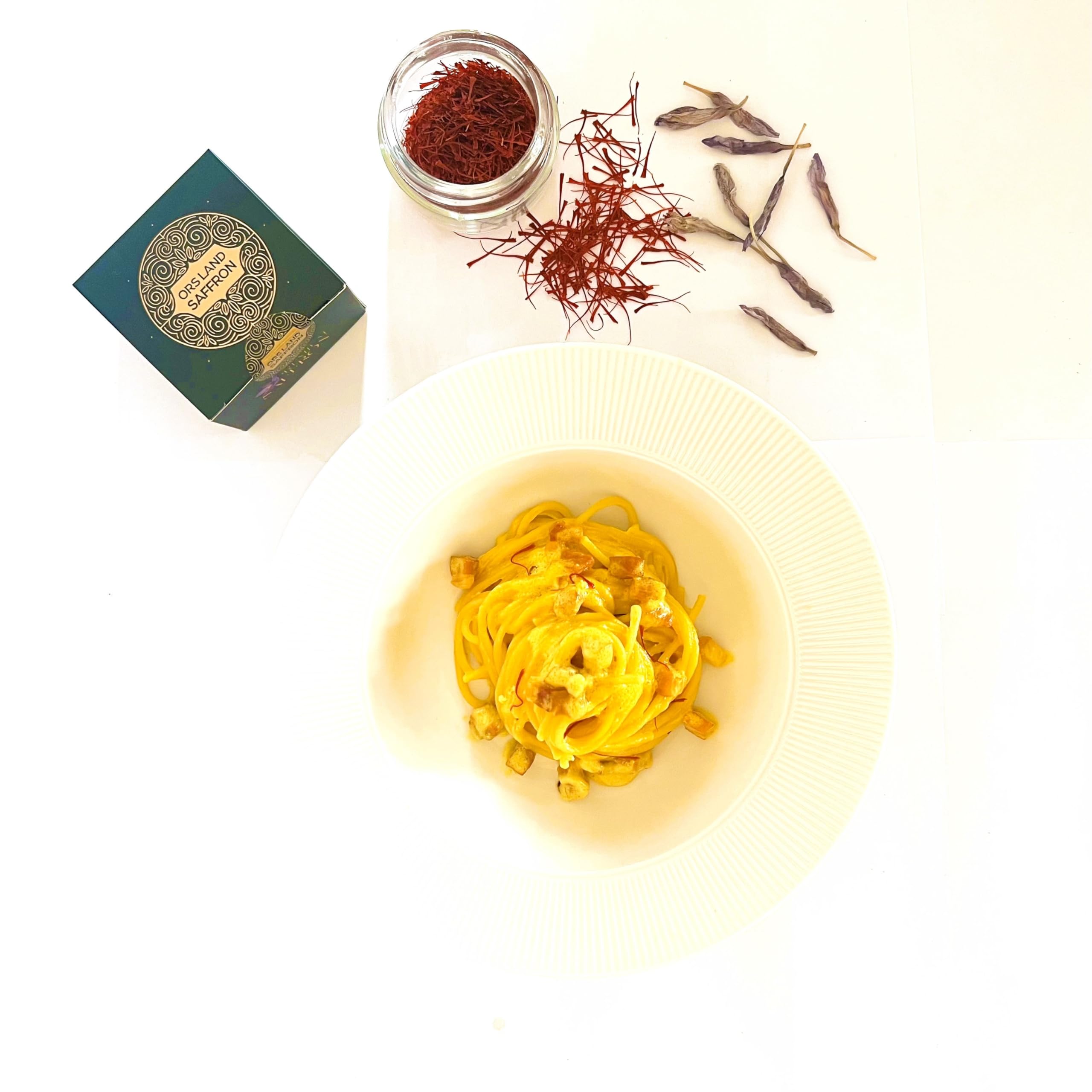 Zafferano ORS LAND - 5g di Pistilli Puro - Qualità Premium (Super Negin), Confezionato in Barattolo di Vetro e Scatola in Cartone, Ideale per Risotto alla Milanese, Paella e Tutti Usi Culinari