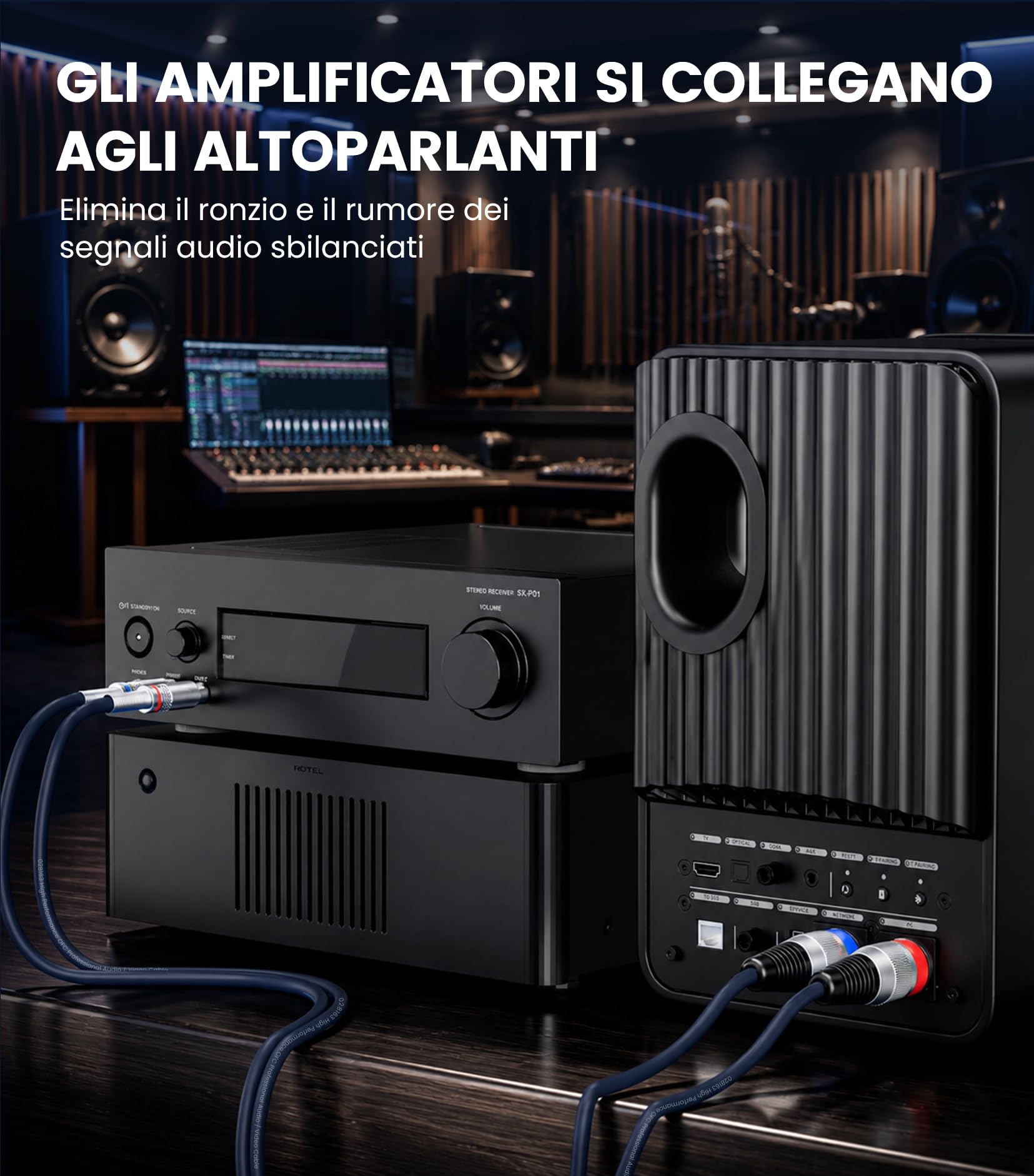 Tisino, cavi stereo audio HiFi, a due uscite, 1,5 m, 2 femmina XLR, 2 maschio RCA, cavo audio