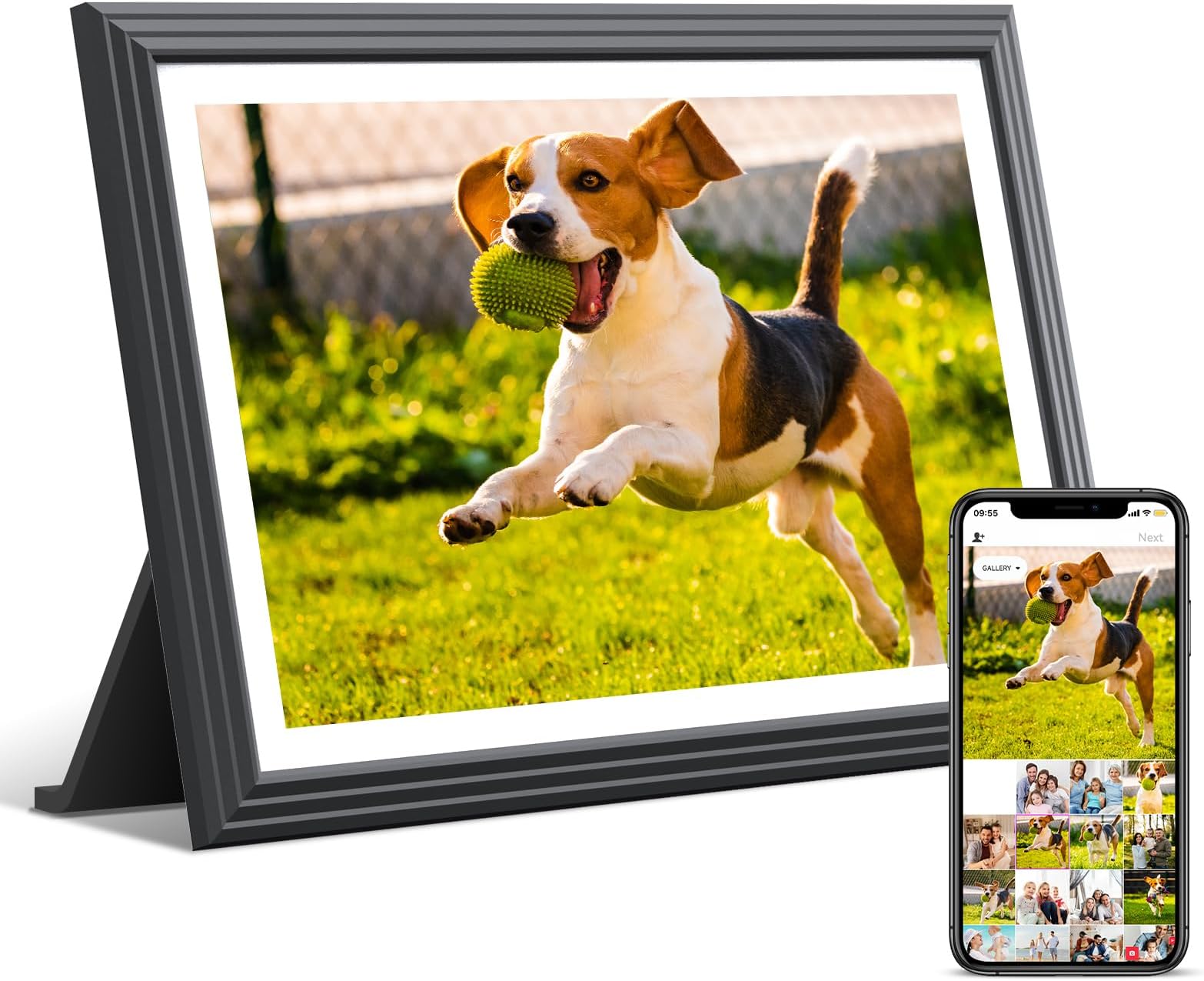 TOLOVE Digital Picture Frame 10.1 Inch-16G WiFi Digital Photo Frame,1280 * 800 HD IPS Touch Screen Smart Cloud Photo Frame, to Share Photos Or Videos Remotely Via APP Email- Android/iOS