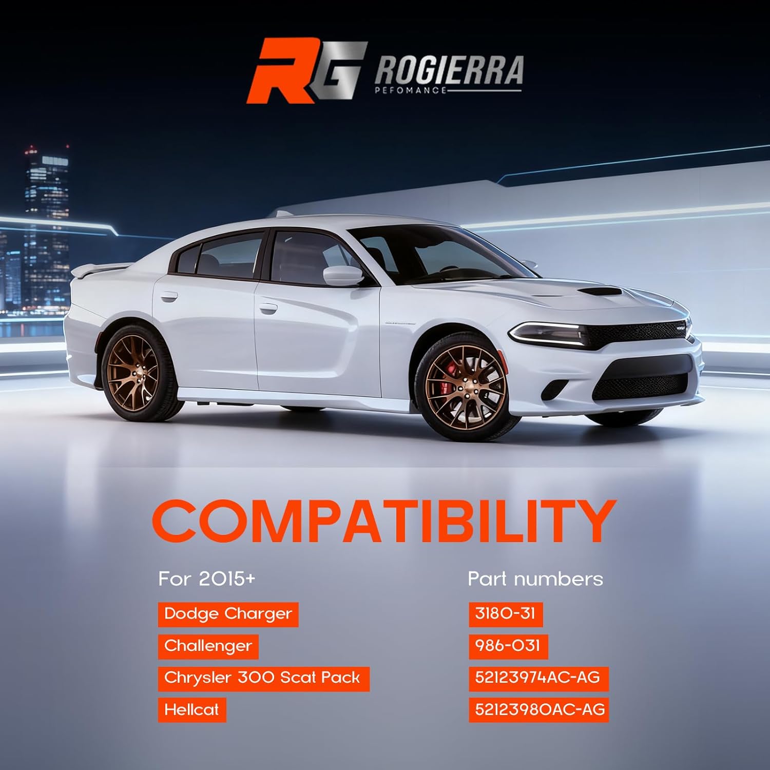 Center Bearing Support Solution Replacement for 2015-2024 Dodge Charger Challenger Chrysler 300 Scat Pack Hellcat 394, RWD AWD V6 V8 All Trims, Fits P/N 3180-31 986-031 52123980AD