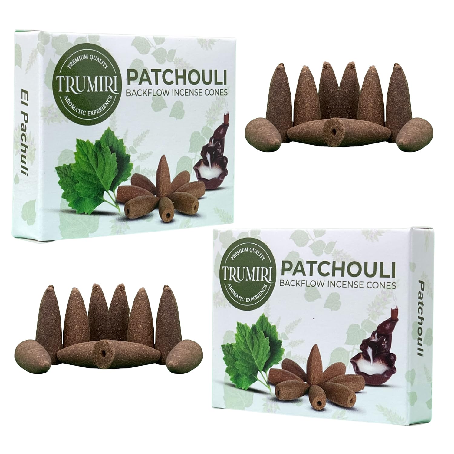 TRUMIRIPatchouli Backflow Incense Cones - 20 Waterfall Cones in Dual Pack of 10
