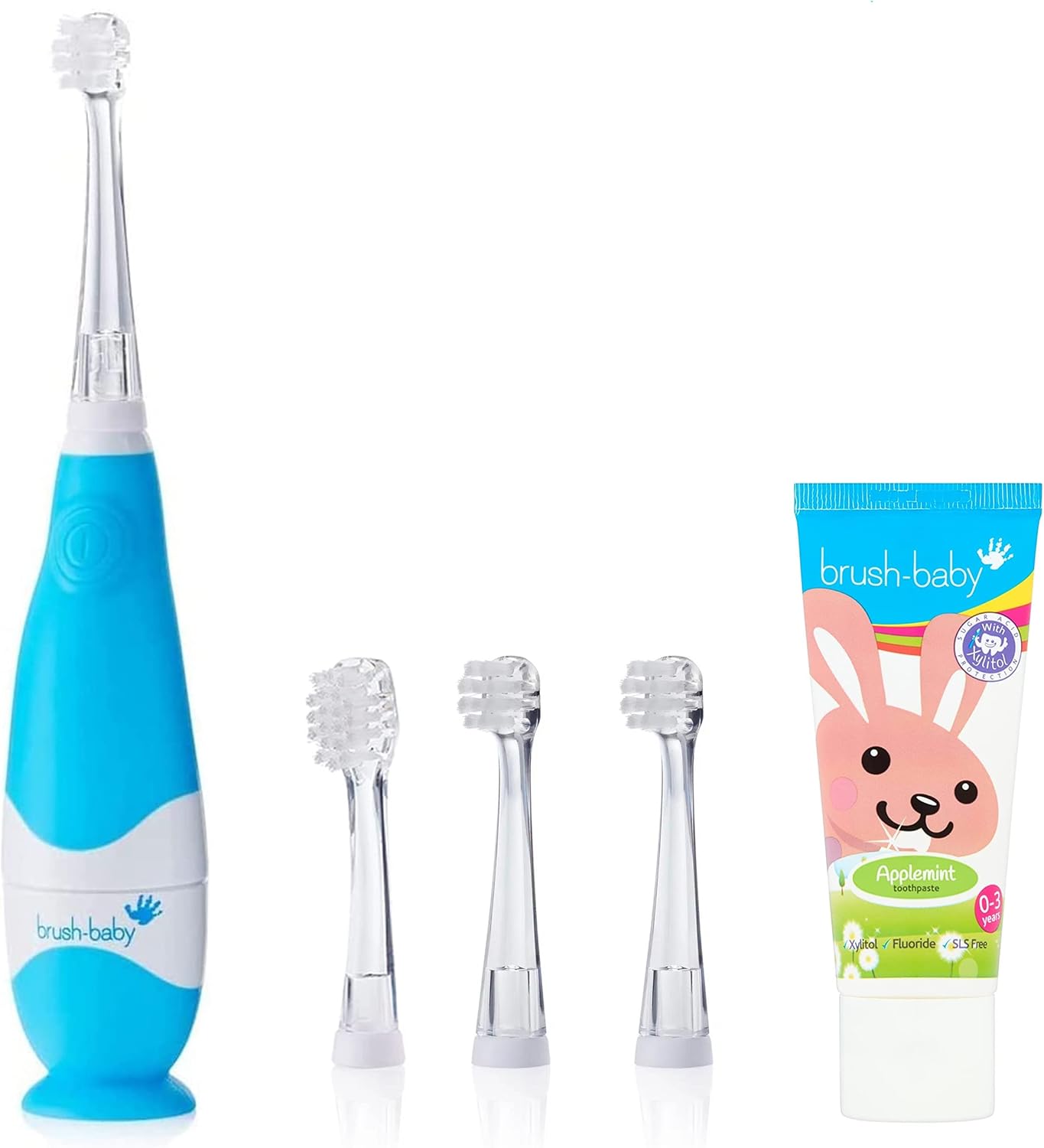 brushbaby Blue BabySonic Electric Toothbrush Bundle Set Includes