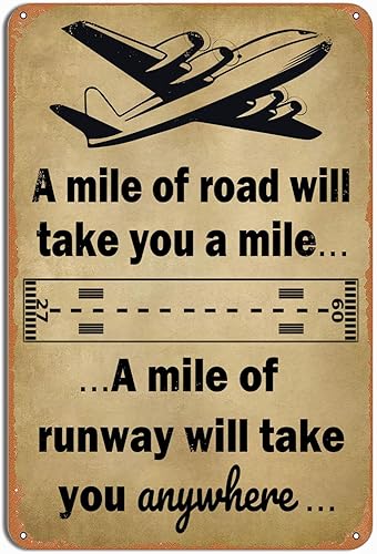 Letrero de metal de aviación  Cartel vintage de estaño de viaje en avión de 8 x 12 pulgadas, arte de pared retro para oficina en casa, carteles para disponible en Yaxa Costa Rica