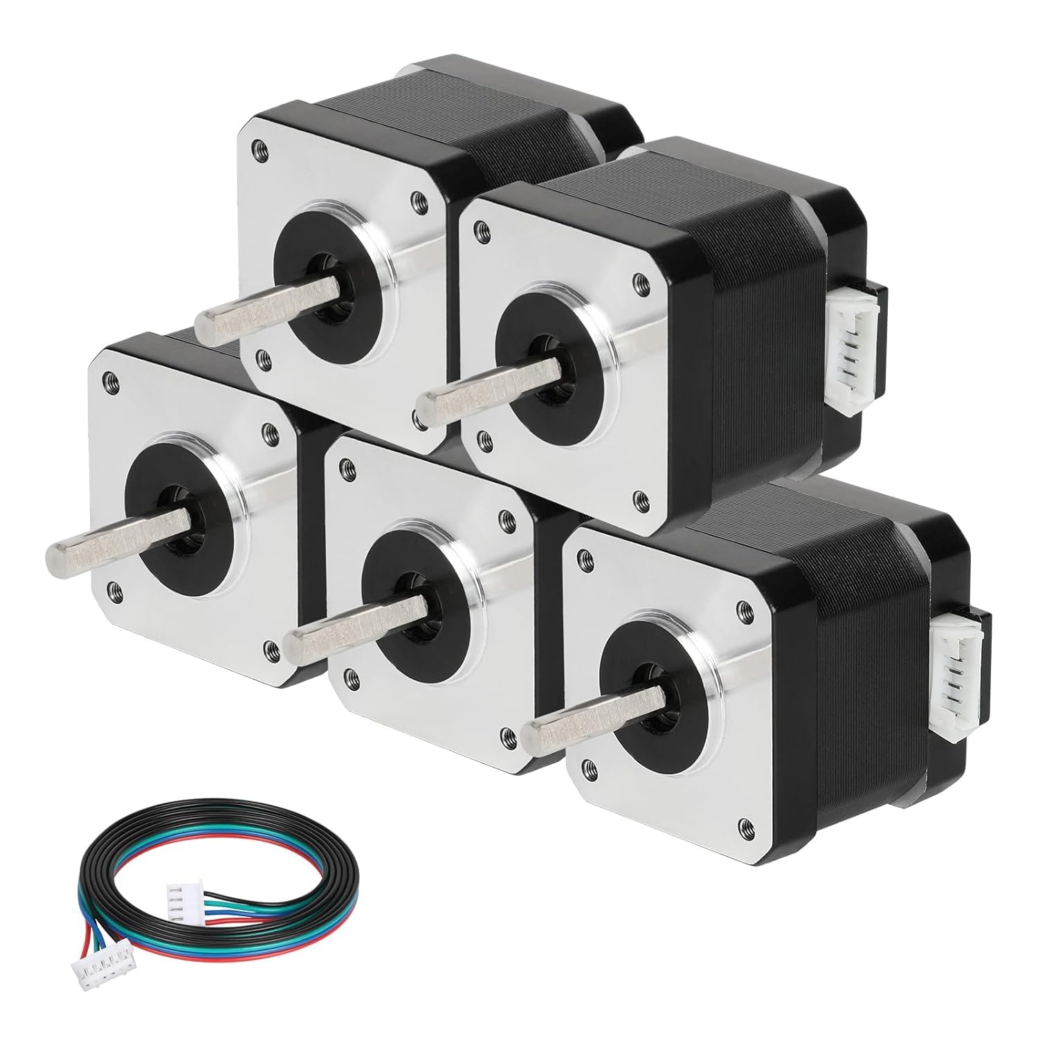 Stepper Motor NEMA17 1.8° 1.2A 4-Wire 40mm Length High Torque 4.2kg-cm 5mm Shaft for CNC 3D Printer Robotics DIY Projects Pack of 5-image-39
