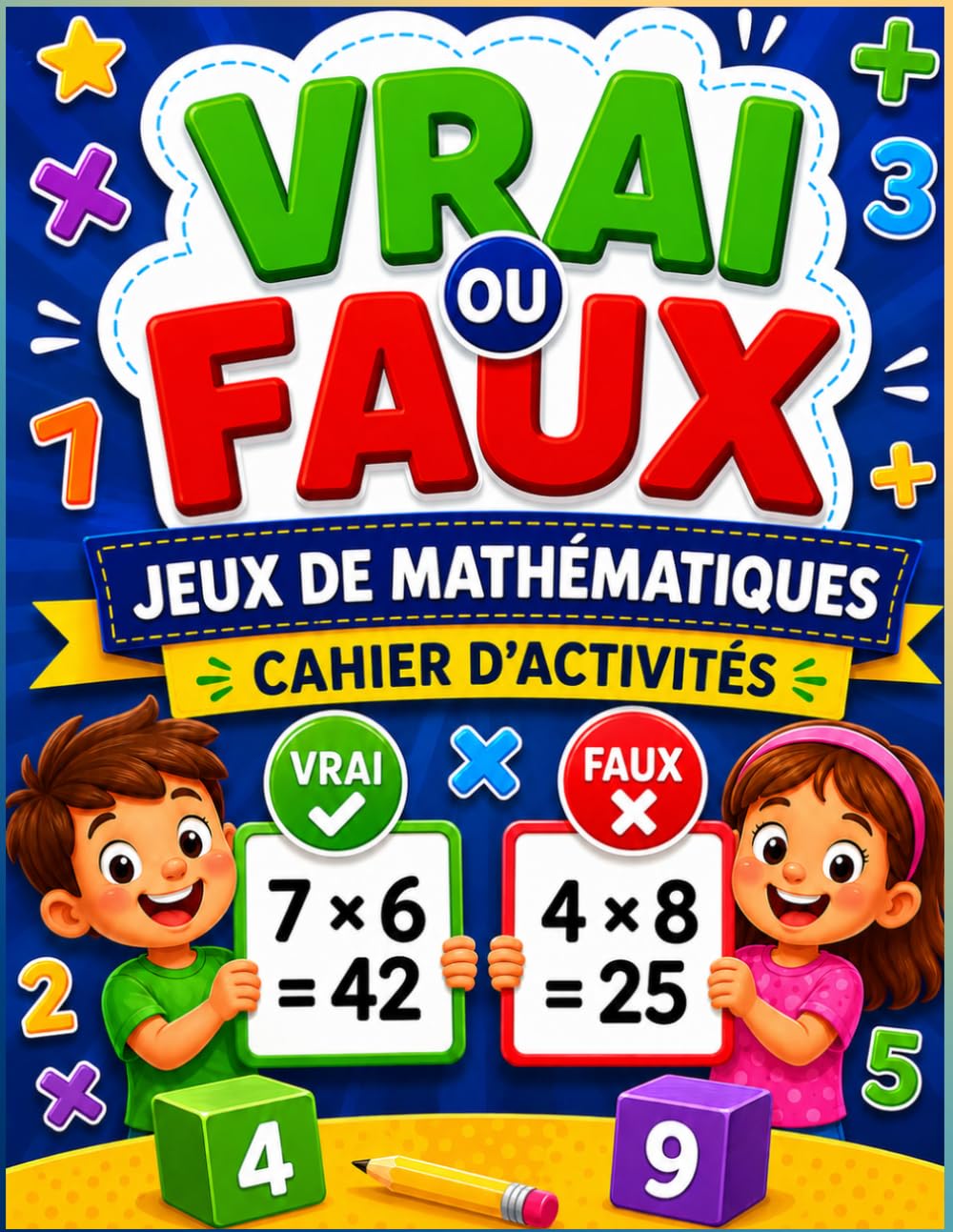 Cahier de jeux de multiplication Vrai ou Faux: Jeux et fiches de maths ludiques | Des exercices amusants pour progresser et gagner en confiance