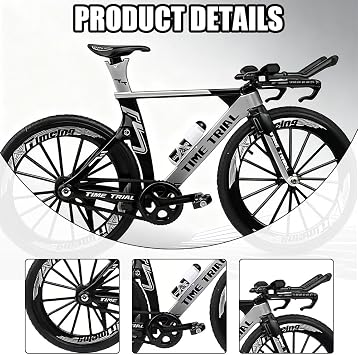 Miniature Finger Mountain Bike, 1:10 Mini Finger Bike, Miniature Mountain Bikes Model, Foldable Zinc Alloy Fingers Bikes Toy, Mini Bicycle Ornament for Adults Kids Home Office Decor(Black White)