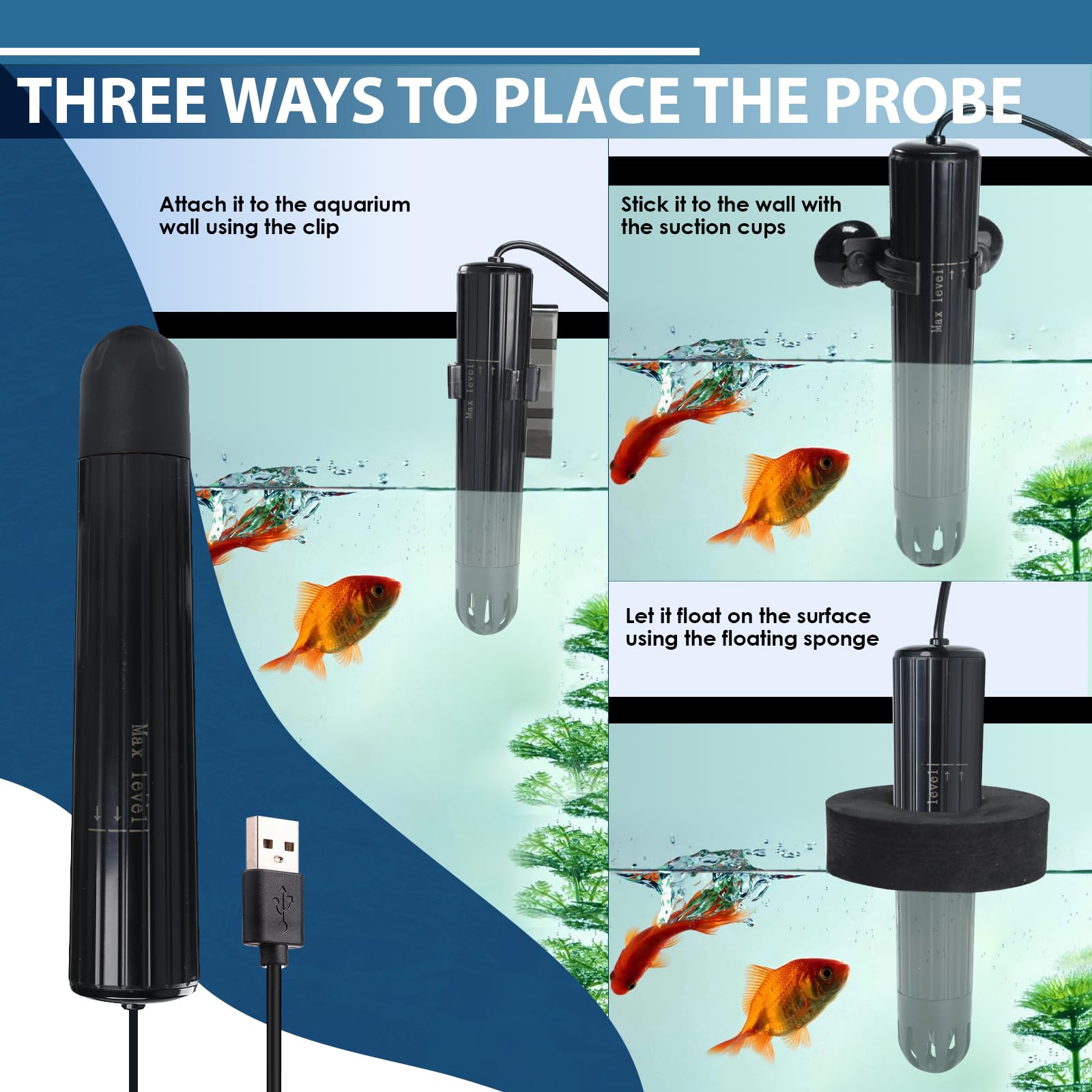 7-in-1 Smart Wasserqualitäts-Tester, Wireless WiFi Wasser-Monitor pH/ORP/TDS/EC/Salinität/SG/Temperatur, Wasserqualitäts-Messgerät mit App-Anbindung & Echtzeit-Alarmen für Aquarium Salzwasser-Aquarium