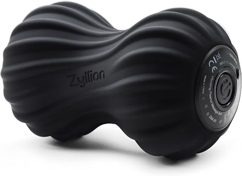 Zyllion ZMA-30 Vibrating Peanut Massage Ball Roller for Pain Relief, Black