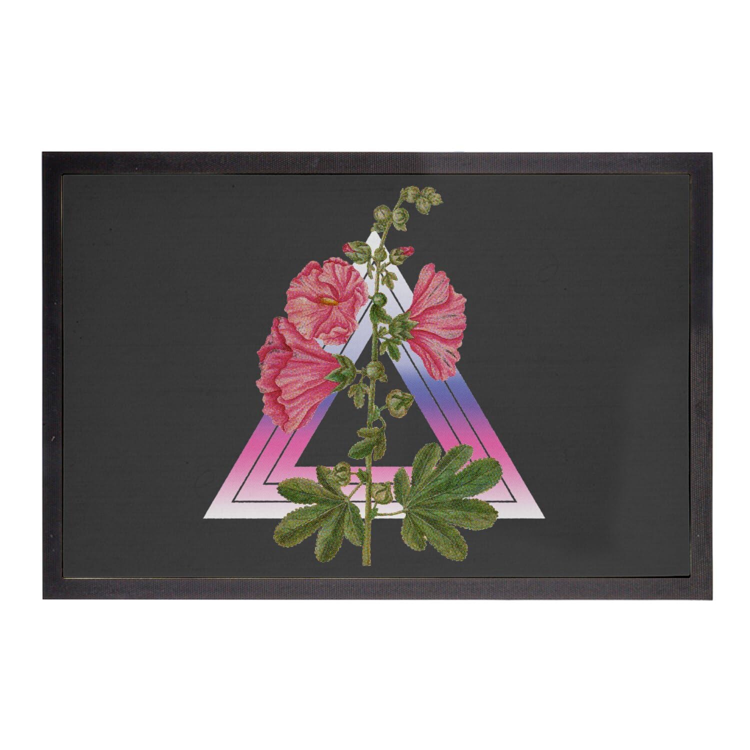 Paillasson noir fleurs vintage 60x40cm pour en finir avec les entrées tristes