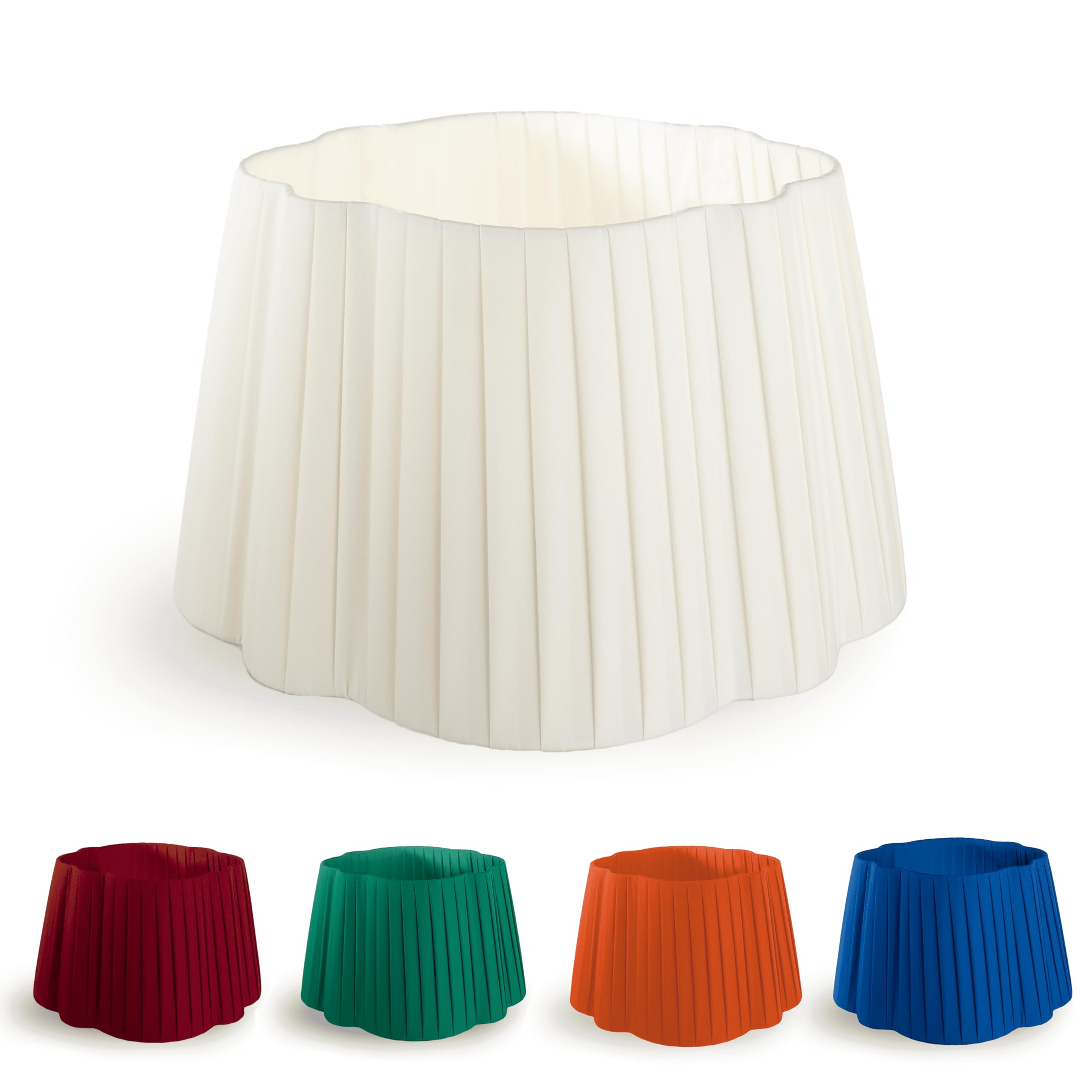 Paralume Margherita Ovale per lampada interamente Fatto a Mano in 12 colori con Tessuto Seta di qualità (attacco E27 e E14) (32 cm, Turchese)