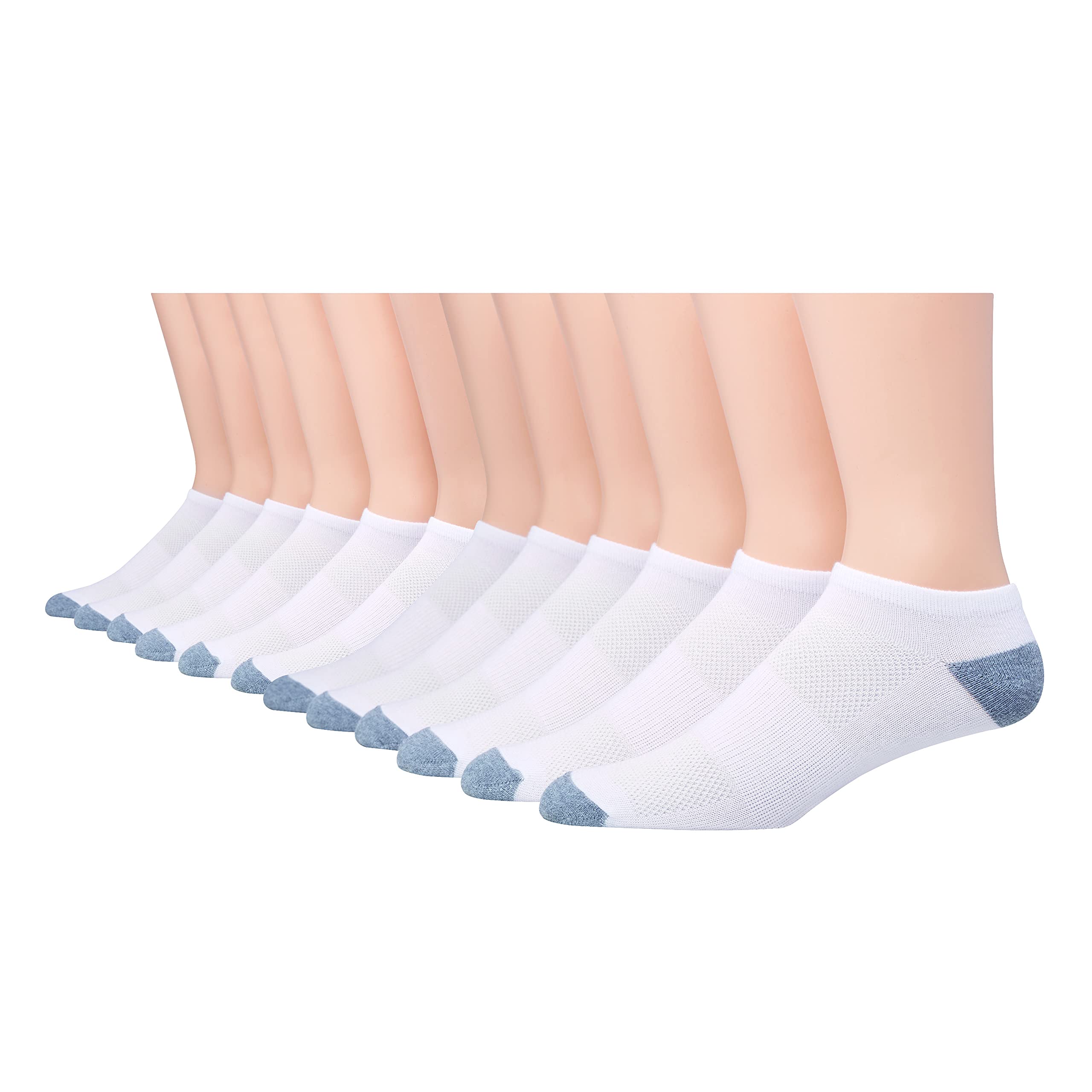 Hanes LTAC14 Mężczyźni Hanes X-temp Herrensocken, Leicht, Niedrig Geschnitten Und Ohne Show, 12er-pack (12 w zestawie)