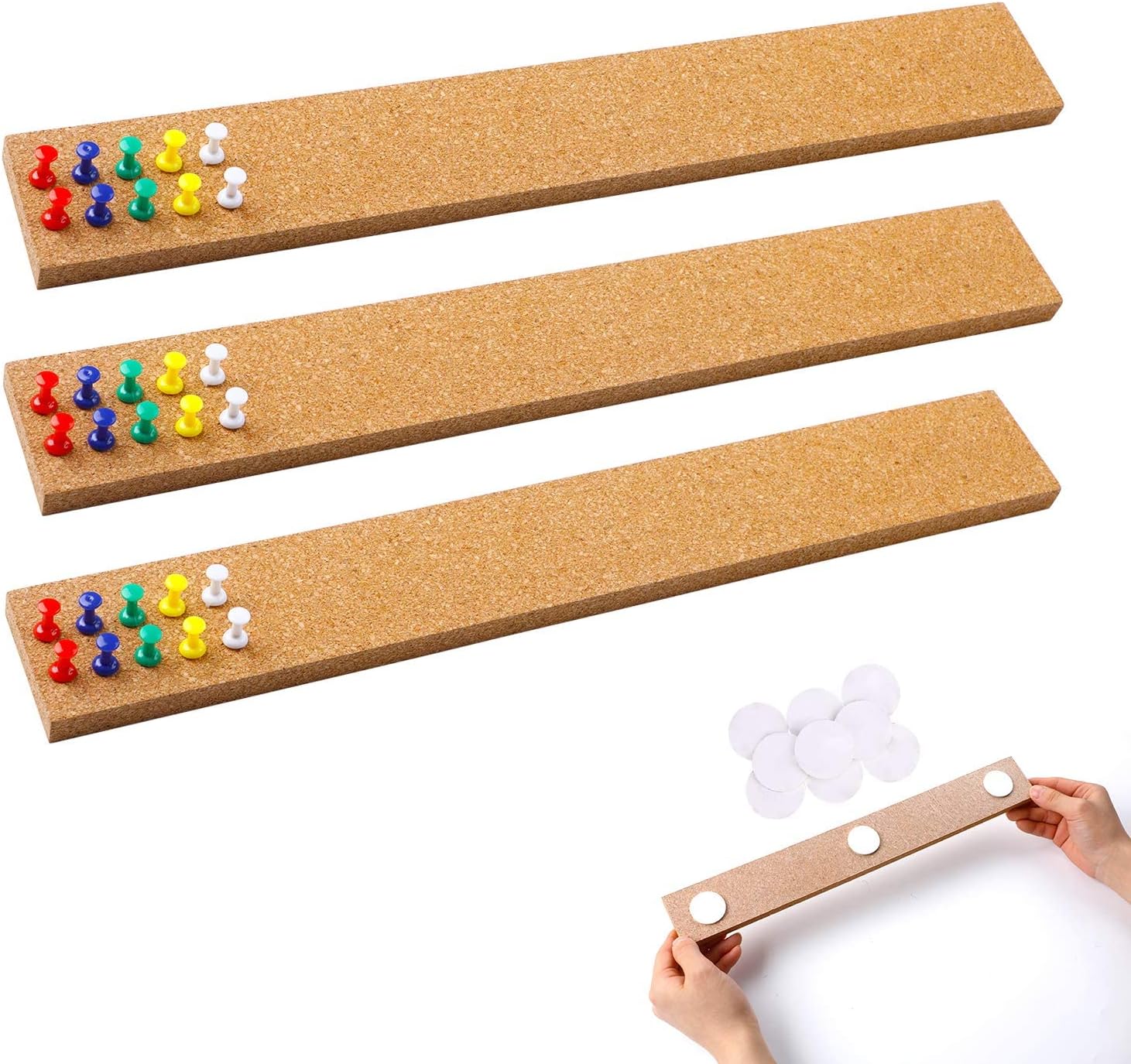 3 Pcs Bulletin Strip Cork Strip Cork Bulletin Bar Strip