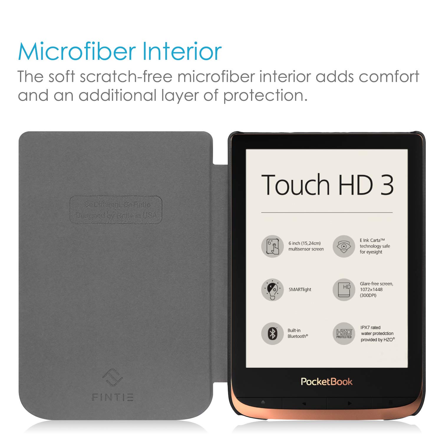 FINTIE Étui Multiposition Pour PocketBook Touch Lux 5, Touch HD 3, Basic Lux 2 Et Color