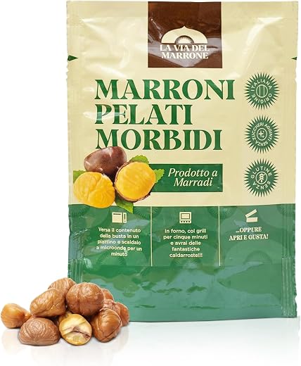 La Fabbrica dei Marroni - Marroni pelati morbidi | nutrienti, energetici e buoni | una merendina ricca e senza glutine | 100 gr