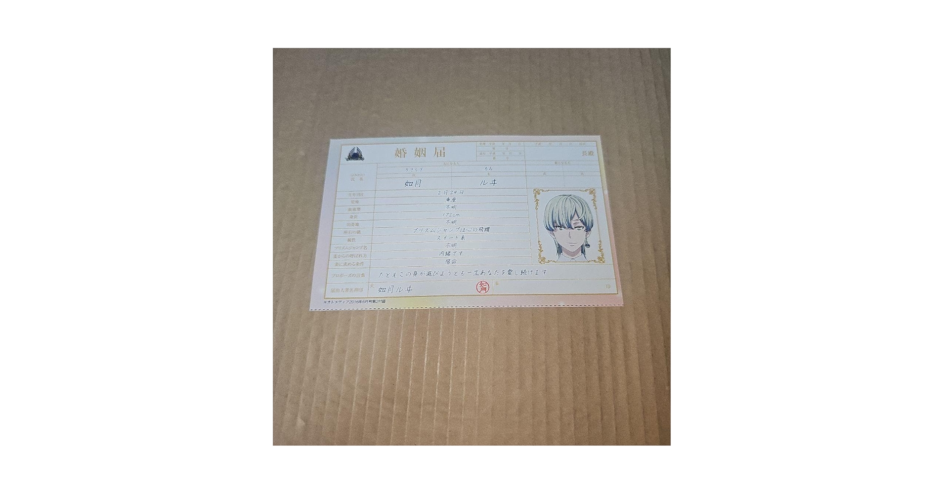 Amazon.co.jp: KING OF PRISM キンプリ 婚姻届 如月ルヰ CH